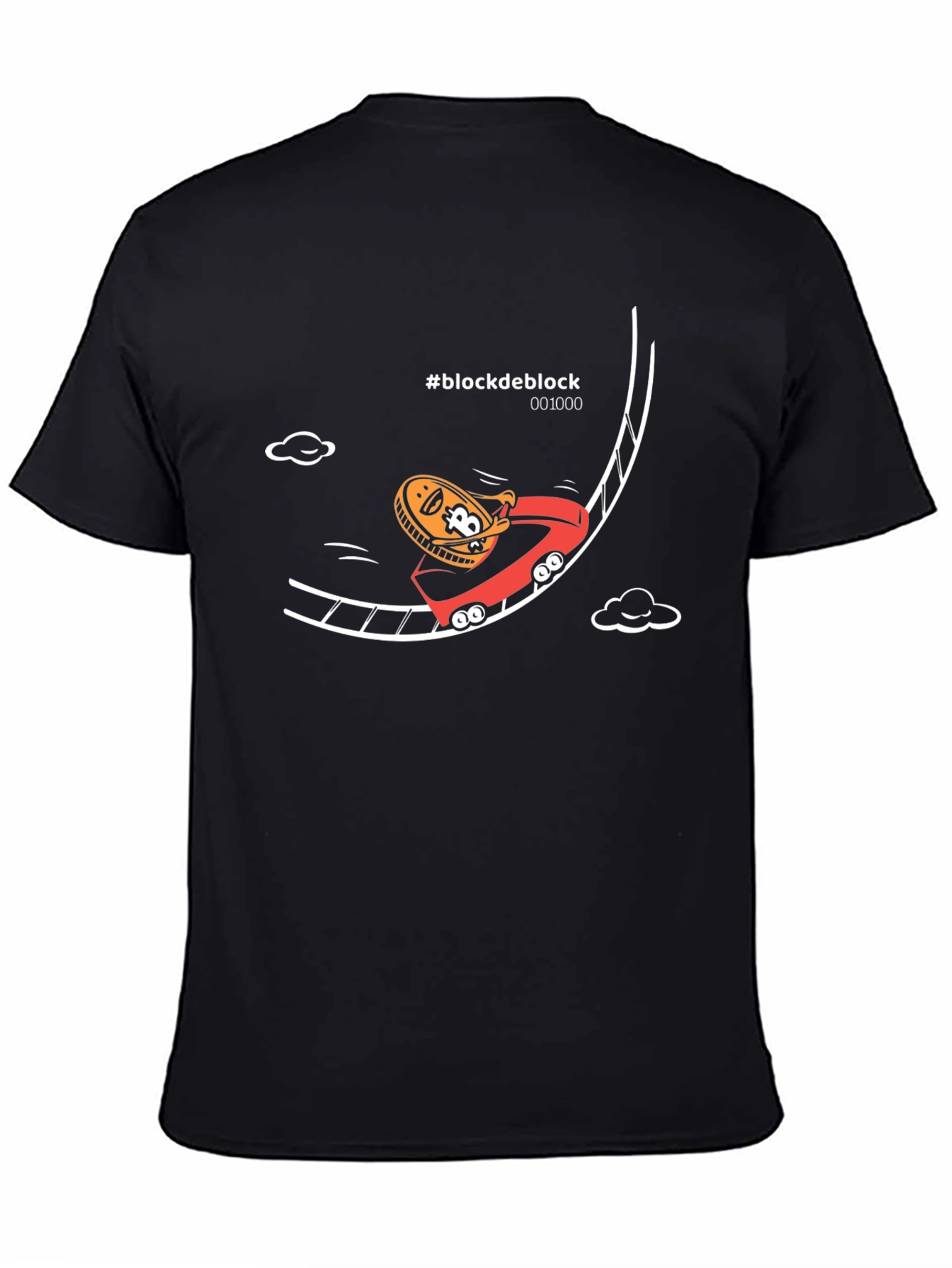Black Blockdeblock Bitcoin Rollercoaster T-Shirt view 4