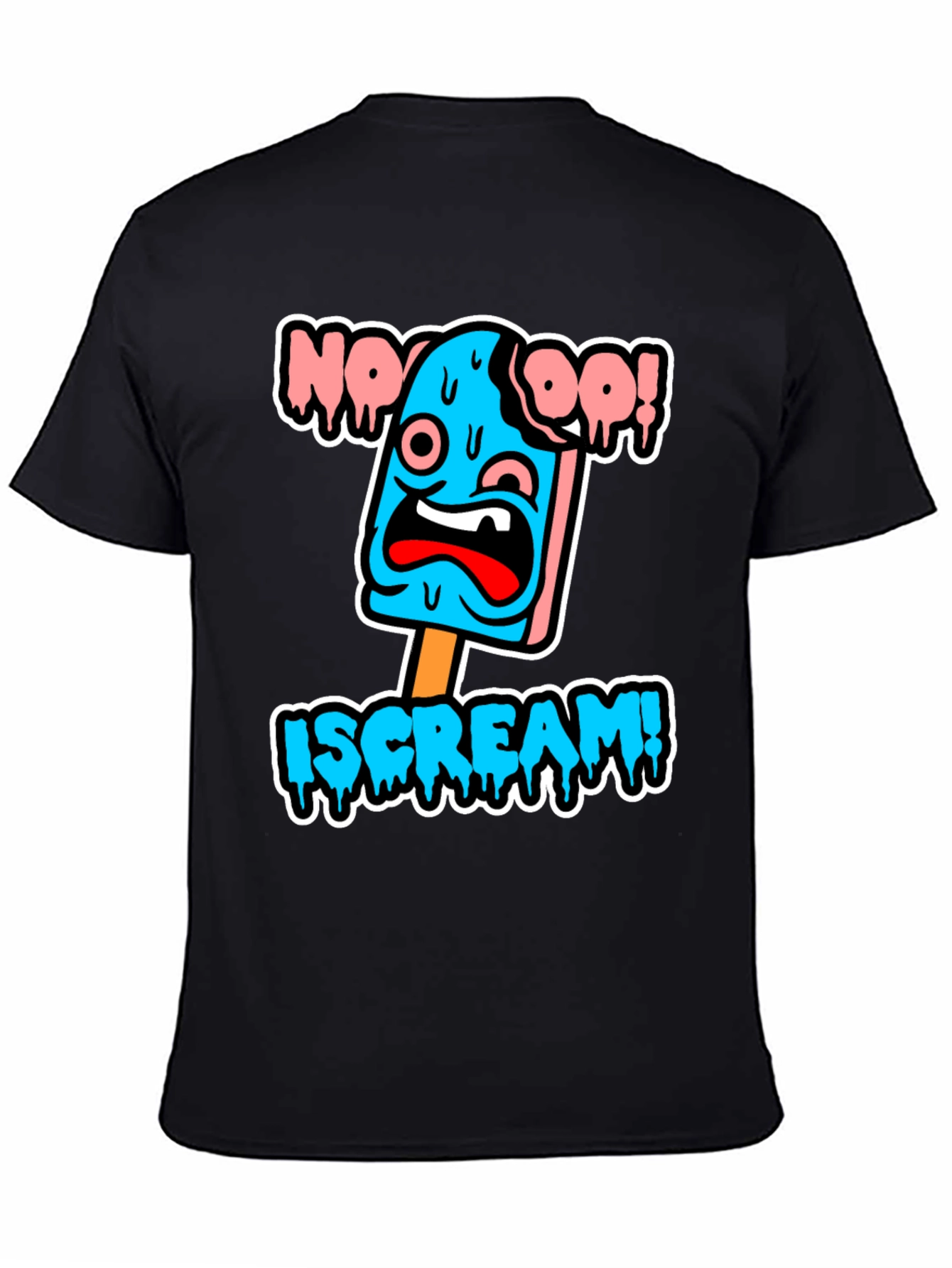 Black Ice Cream Horror T-Shirt - Funny Graphic Tee view 4