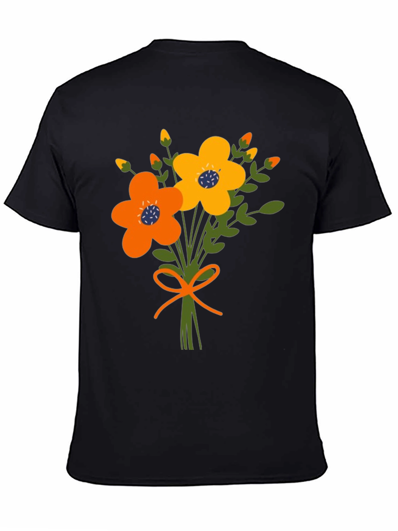 Black Floral Bouquet Graphic Tee view 4
