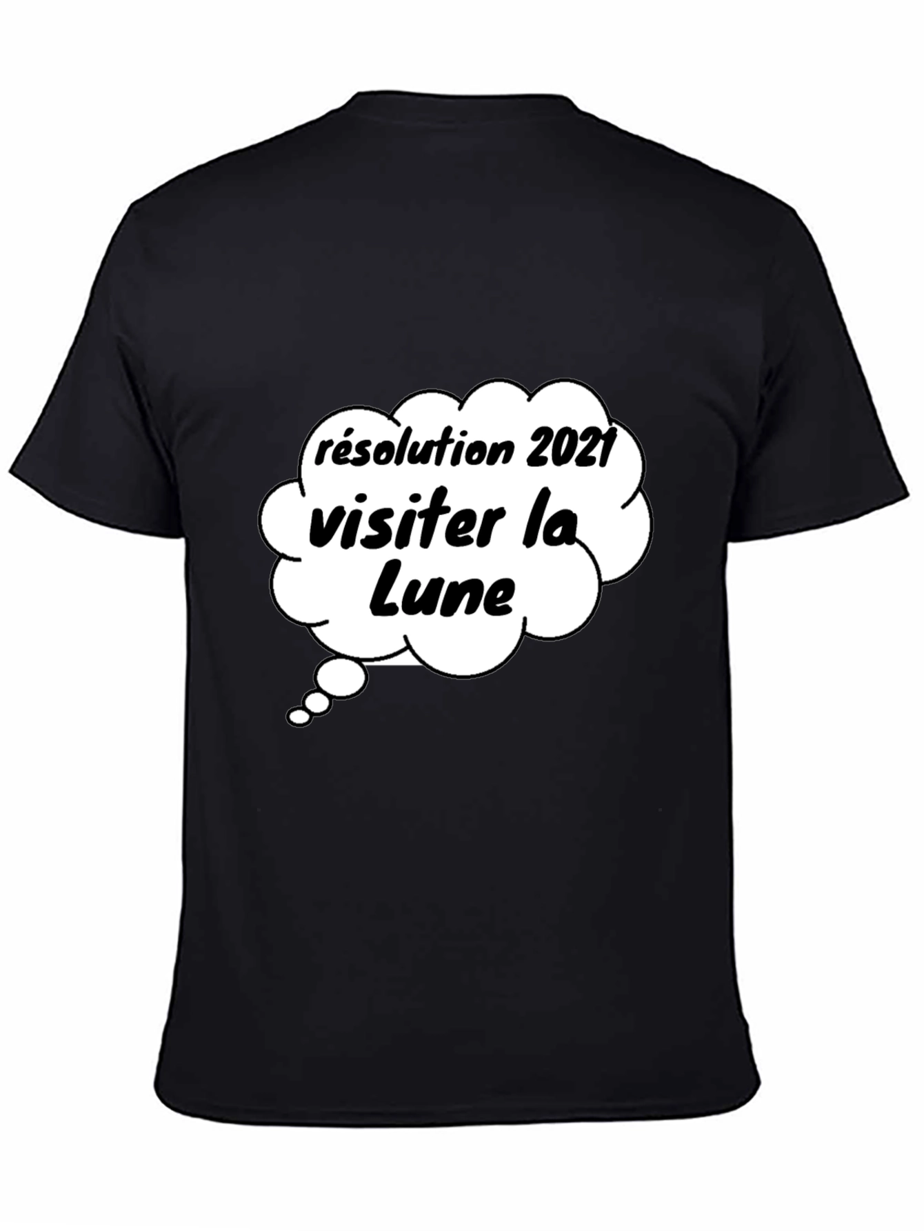 Black Lunar Resolution T-Shirt - French Novelty Tee view 4