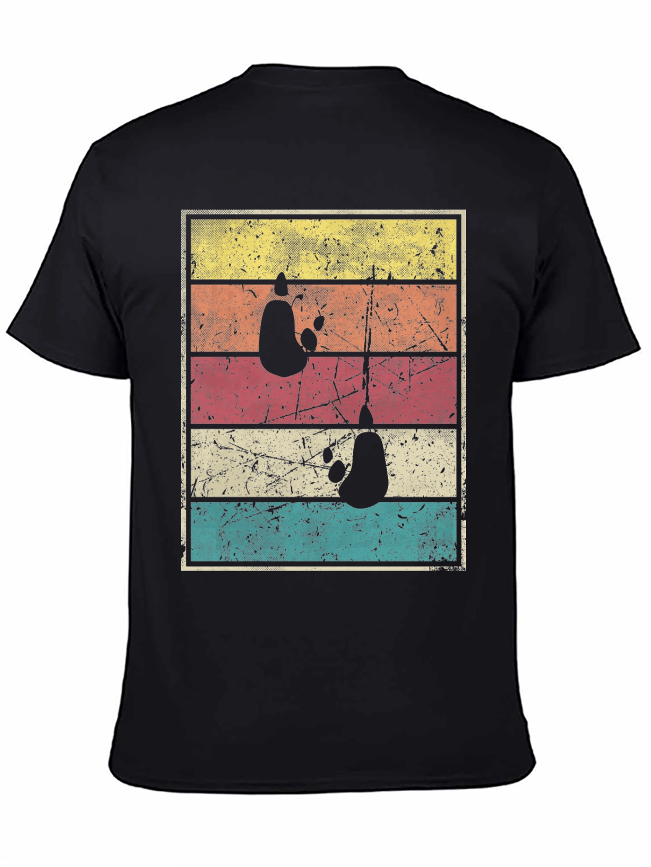 Black Retro Panda Bear T-Shirt - Distressed Graphic Tee view 4