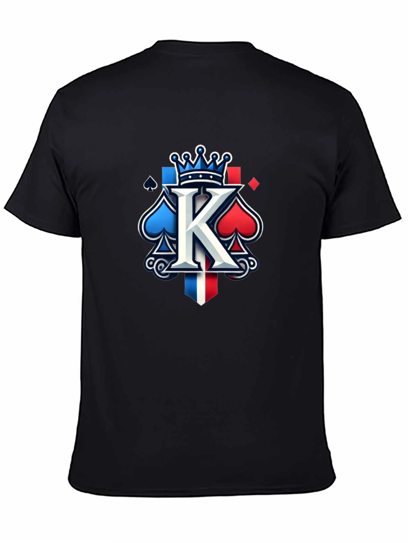 Black King of Spades Graphic Print Black T-Shirt view 4