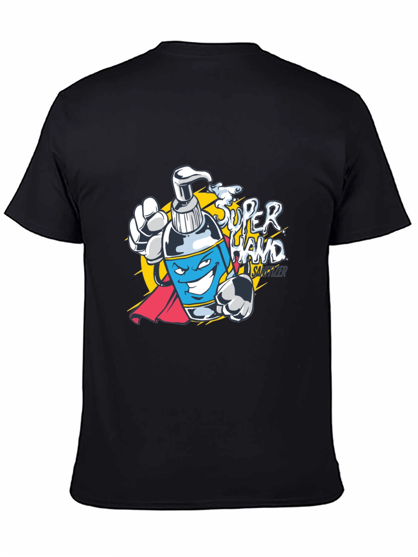 Black Super Hand Sanitizer Graphic T-Shirt - Black view 4