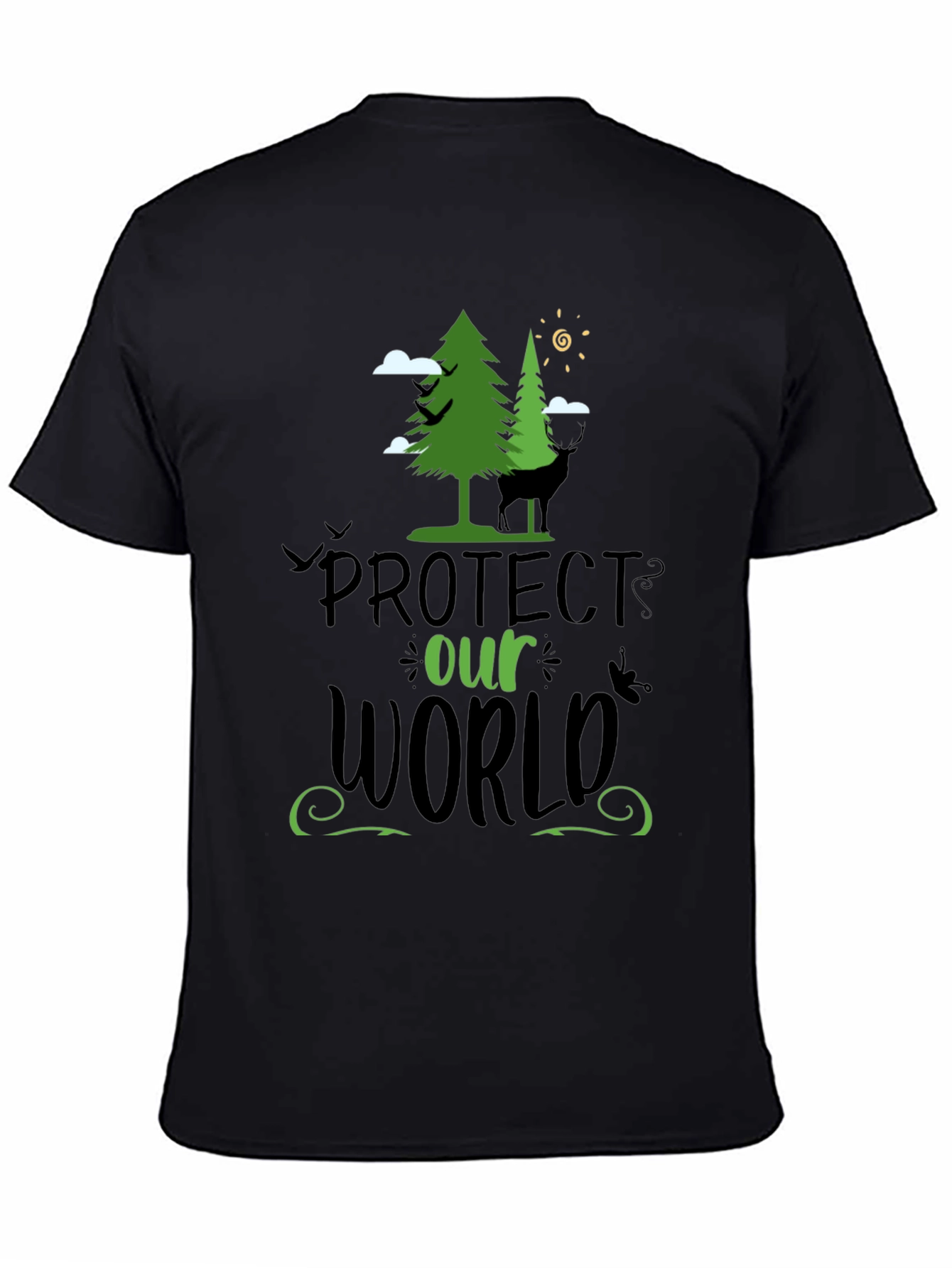 Black Protect Our World Graphic T-Shirt view 4
