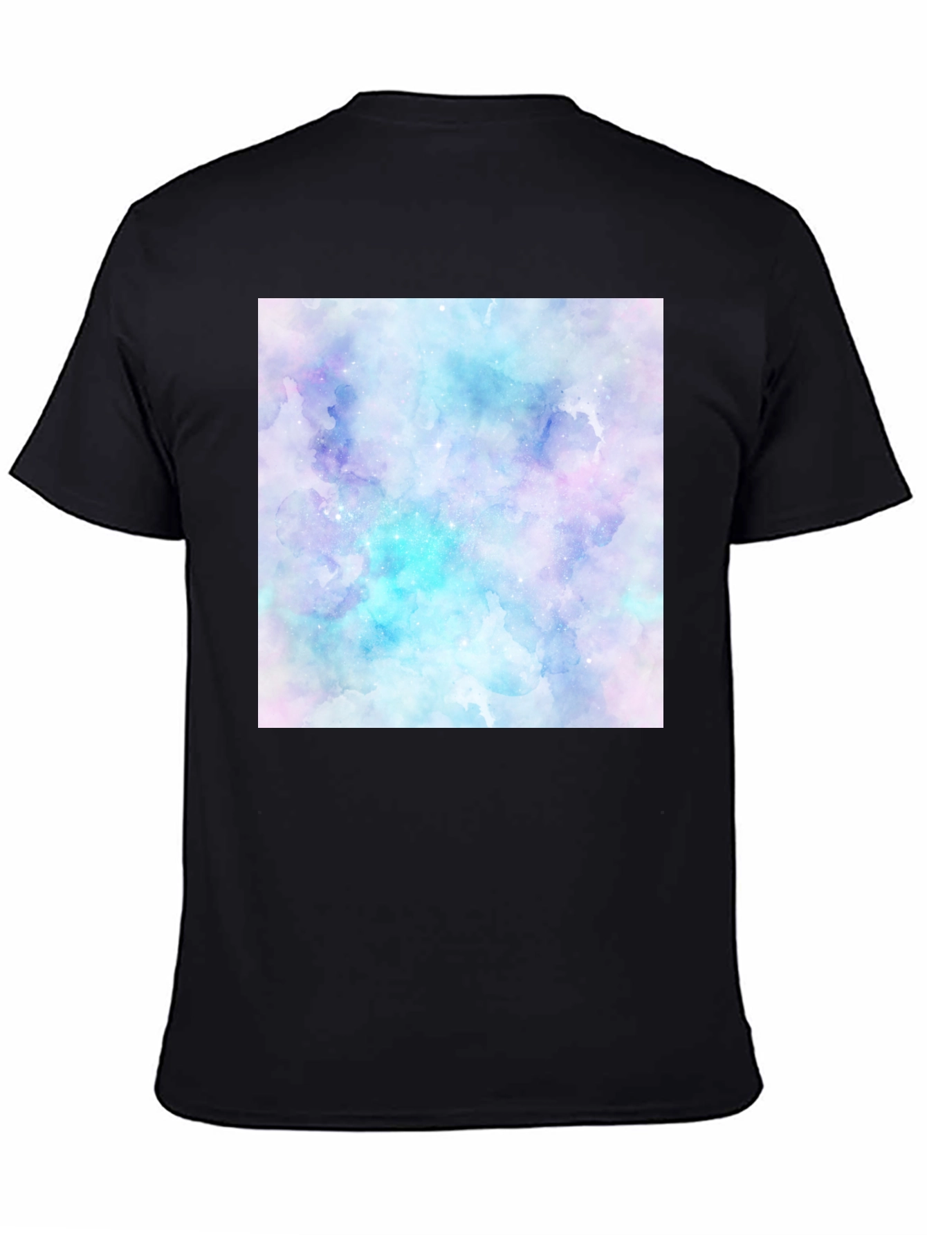 Black Watercolor Galaxy Graphic Tee - Men's Black T-Shirt view 4