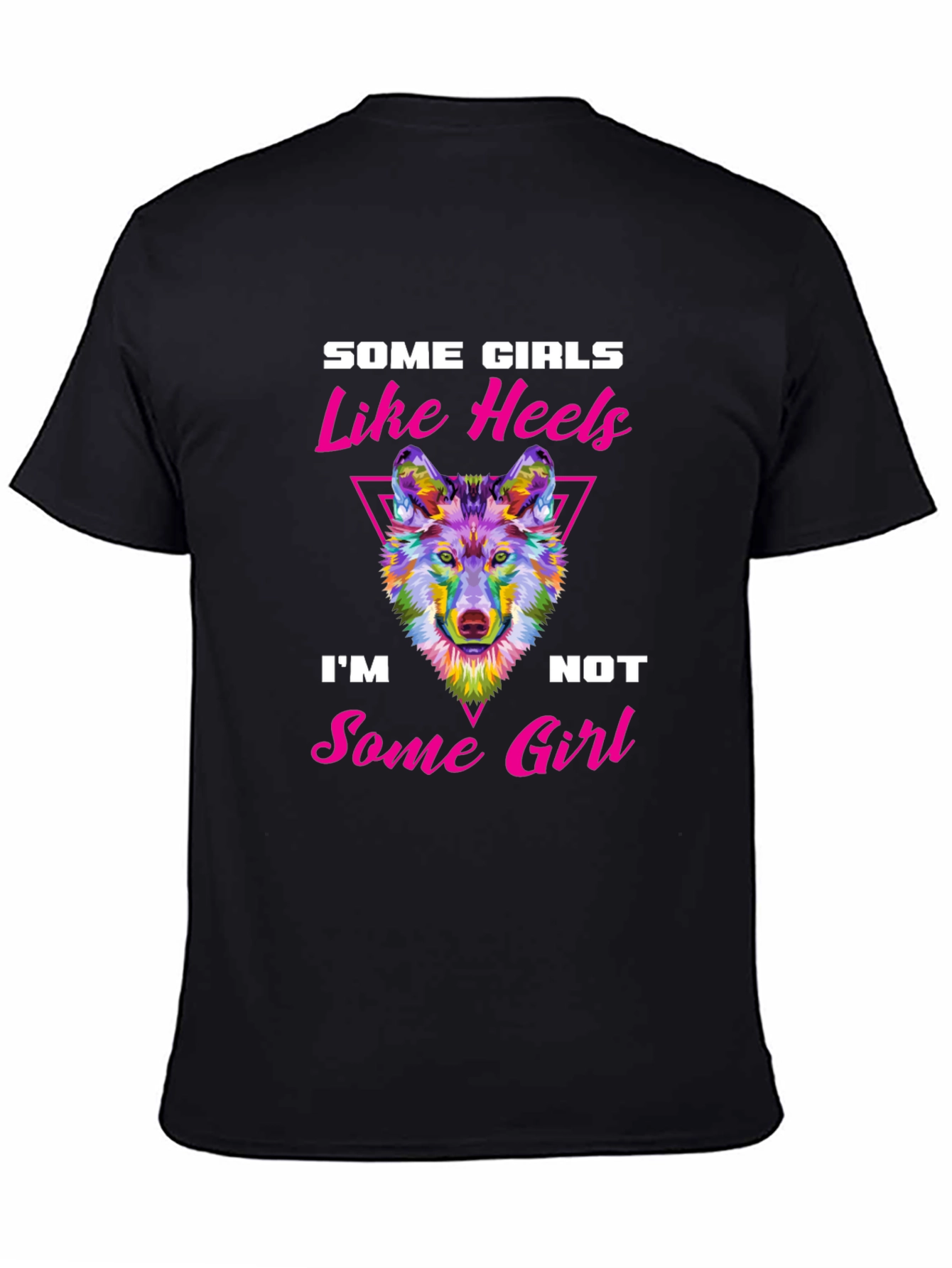 Black Some Girls Like Heels T-Shirt view 4