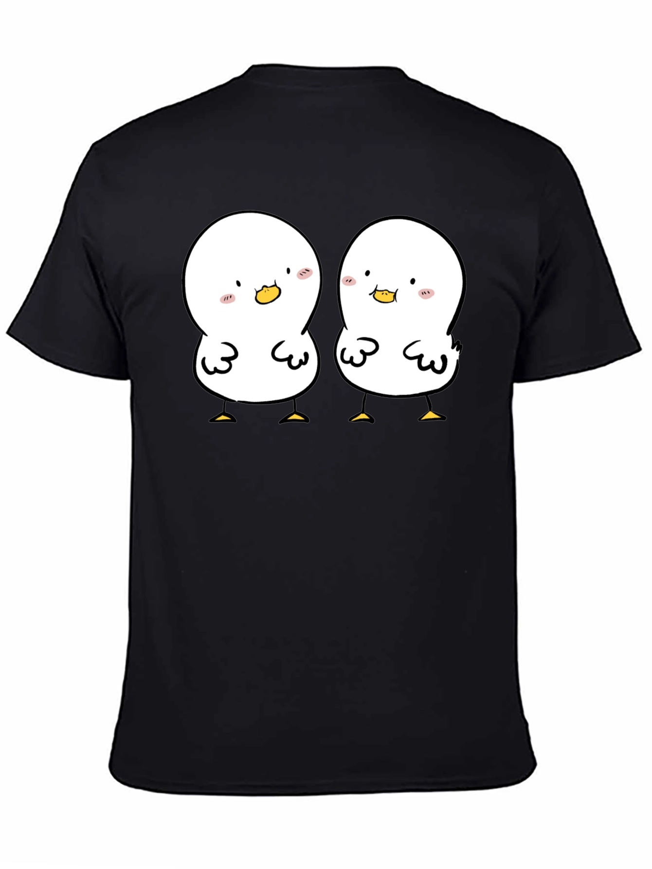 Black Cute Duckling Graphic Tee - Soft Black Cotton Shirt view 4