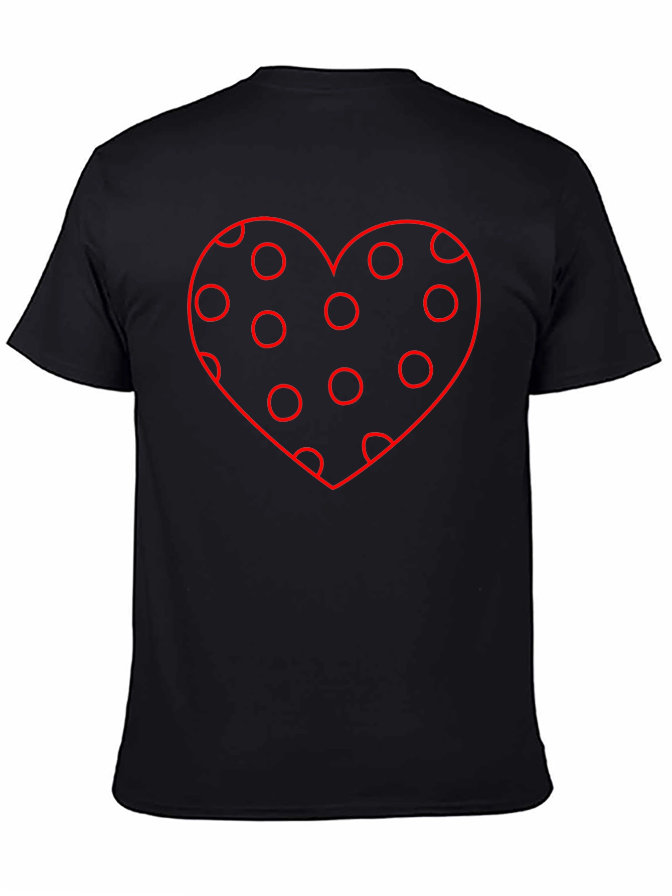 Black Polka Dot Heart Graphic Tee - Black view 4