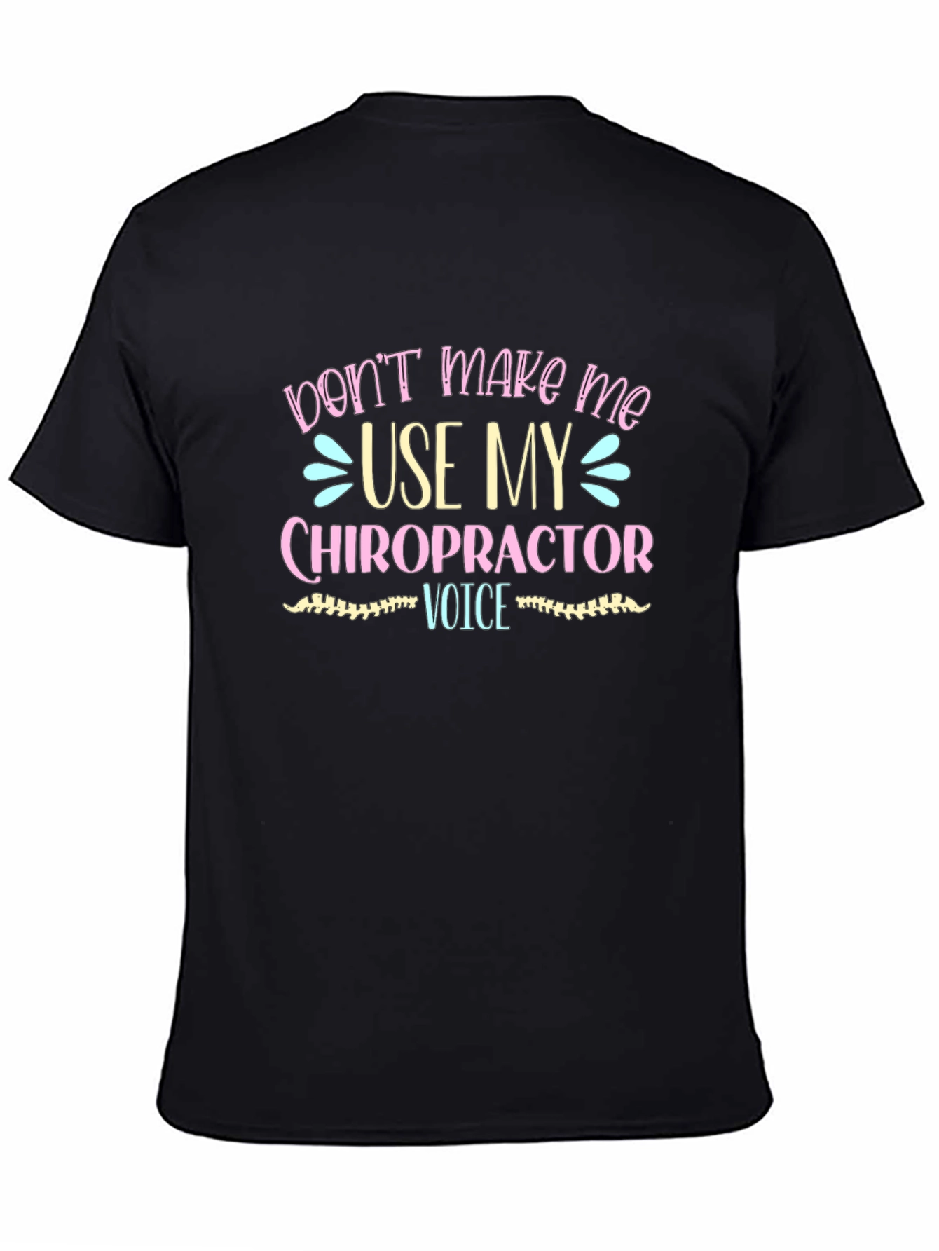 Black Chiropractor Voice Graphic Tee - Black view 4