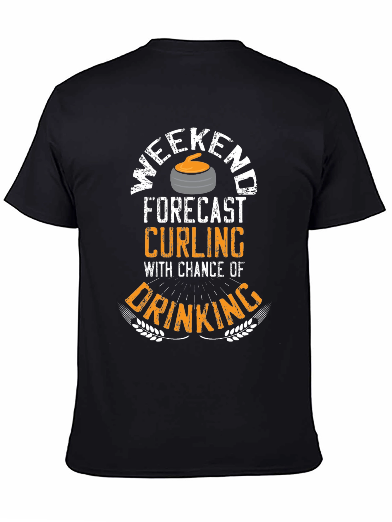 Black Weekend Curling & Drinking Graphic T-Shirt view 4