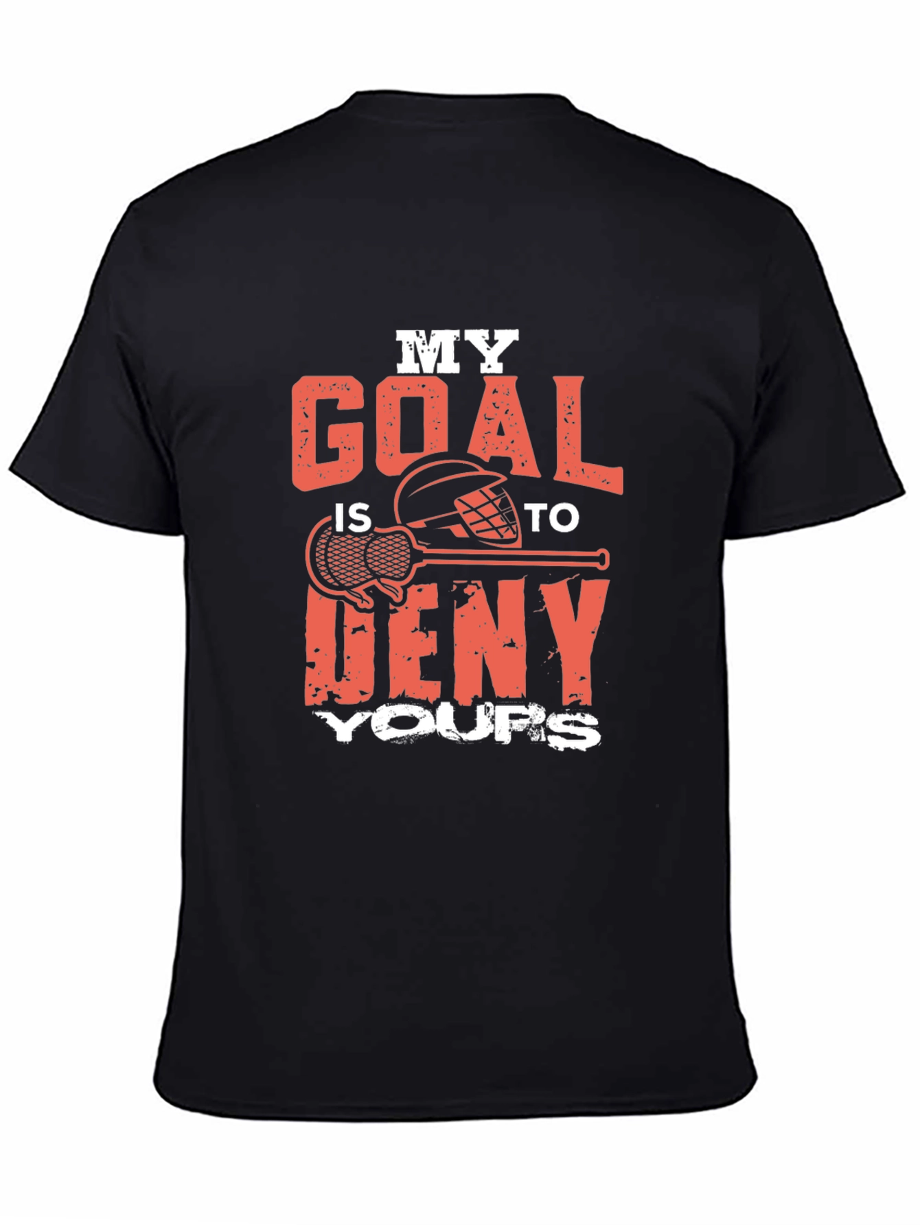 Black Lacrosse Goalie T-Shirt - Deny Your Goals! view 4