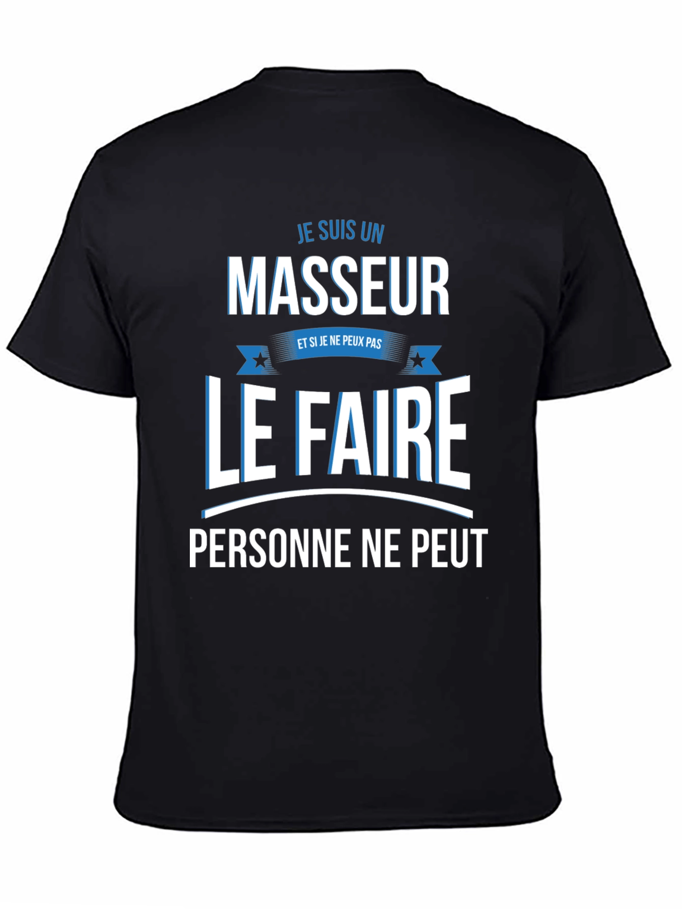 Black Je Suis Un Masseur Graphic Tee view 4