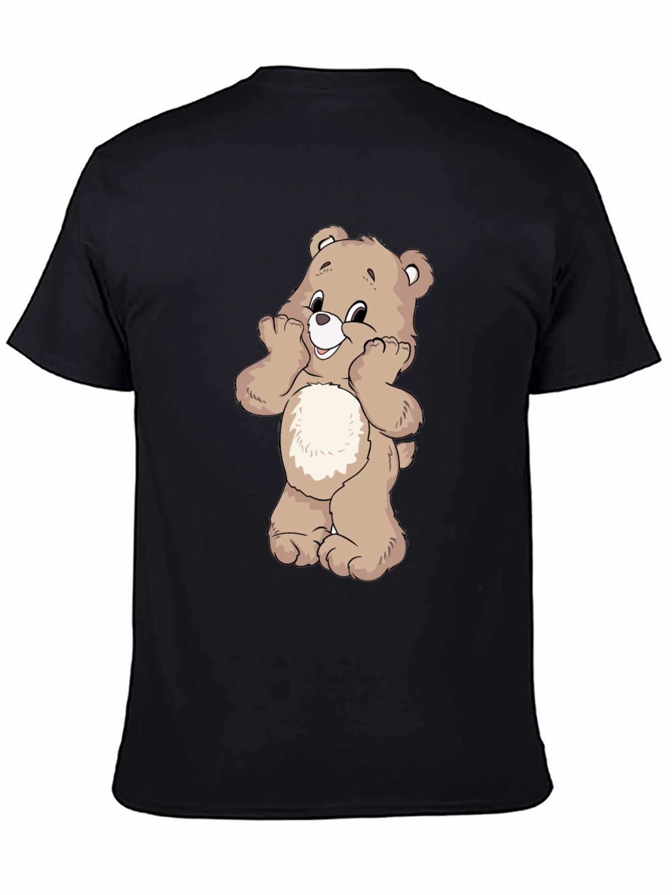 Black Cute Bear Graphic Black T-Shirt view 4