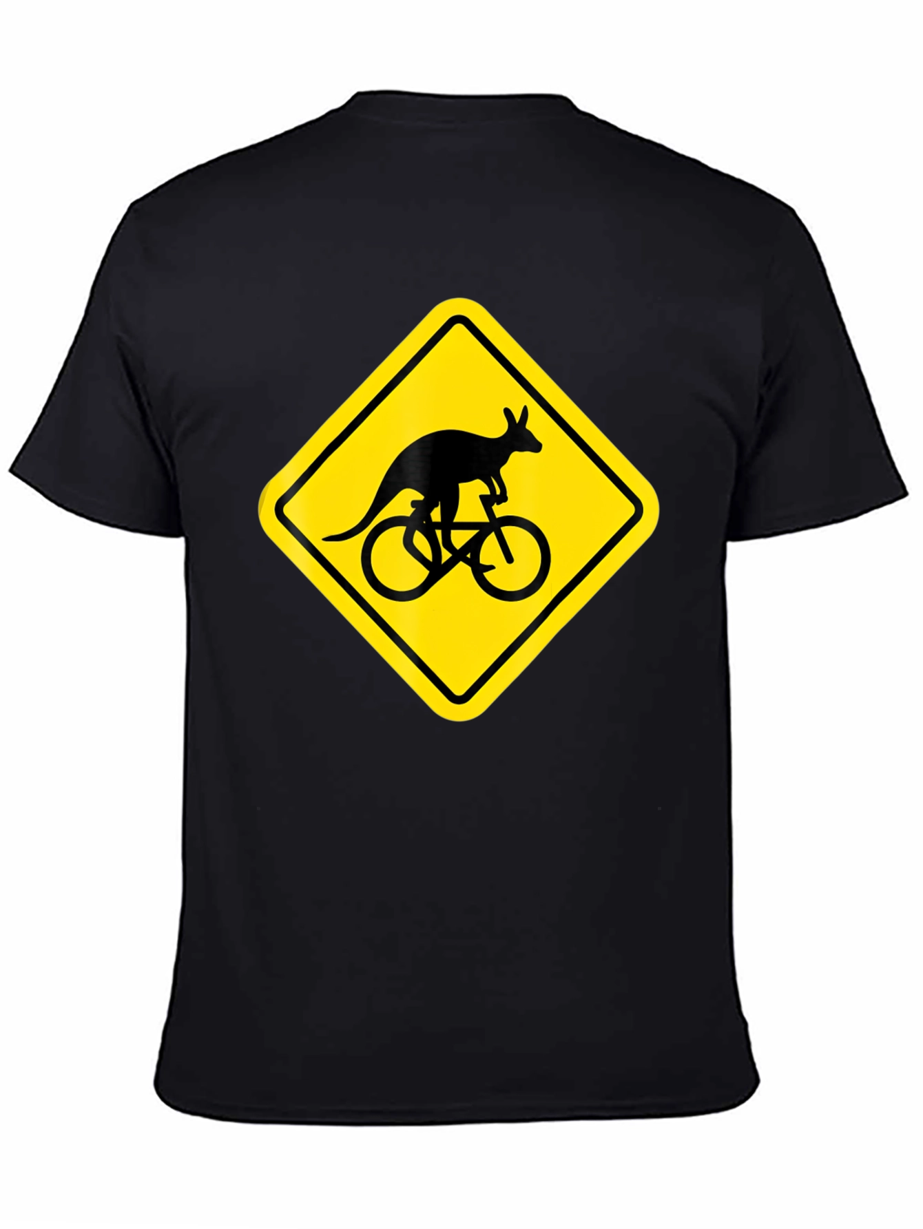 Black Kangaroo Cycling T-Shirt - Novelty Graphic Tee view 4