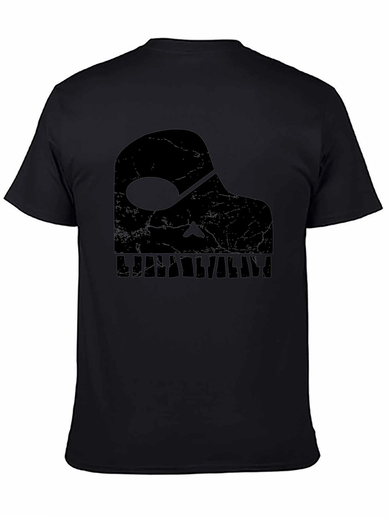 Black Piano Skull Graphic Tee - Music Lover's T-Shirt view 4