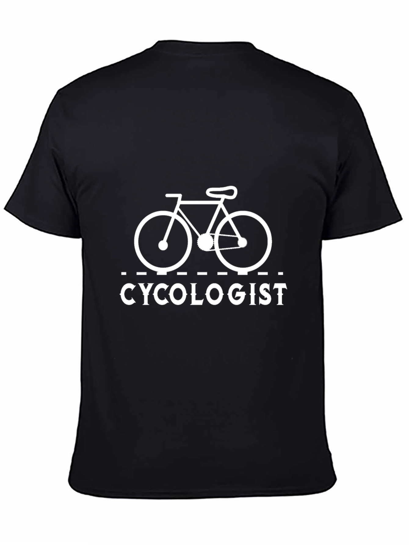 Black Cycologist T-Shirt - Funny Cycling Design view 4