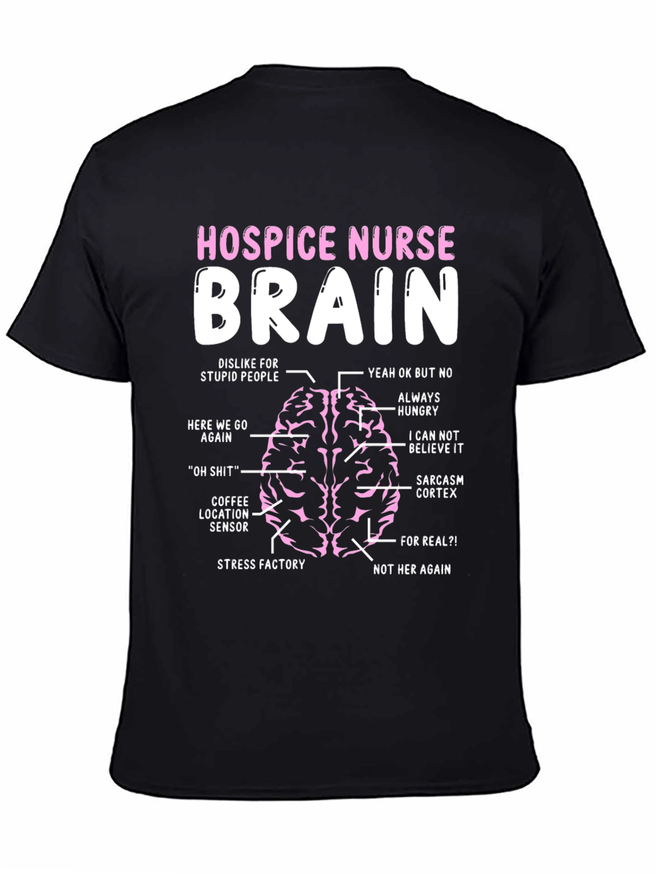 Black Hospice Nurse Brain Anatomy T-Shirt view 4