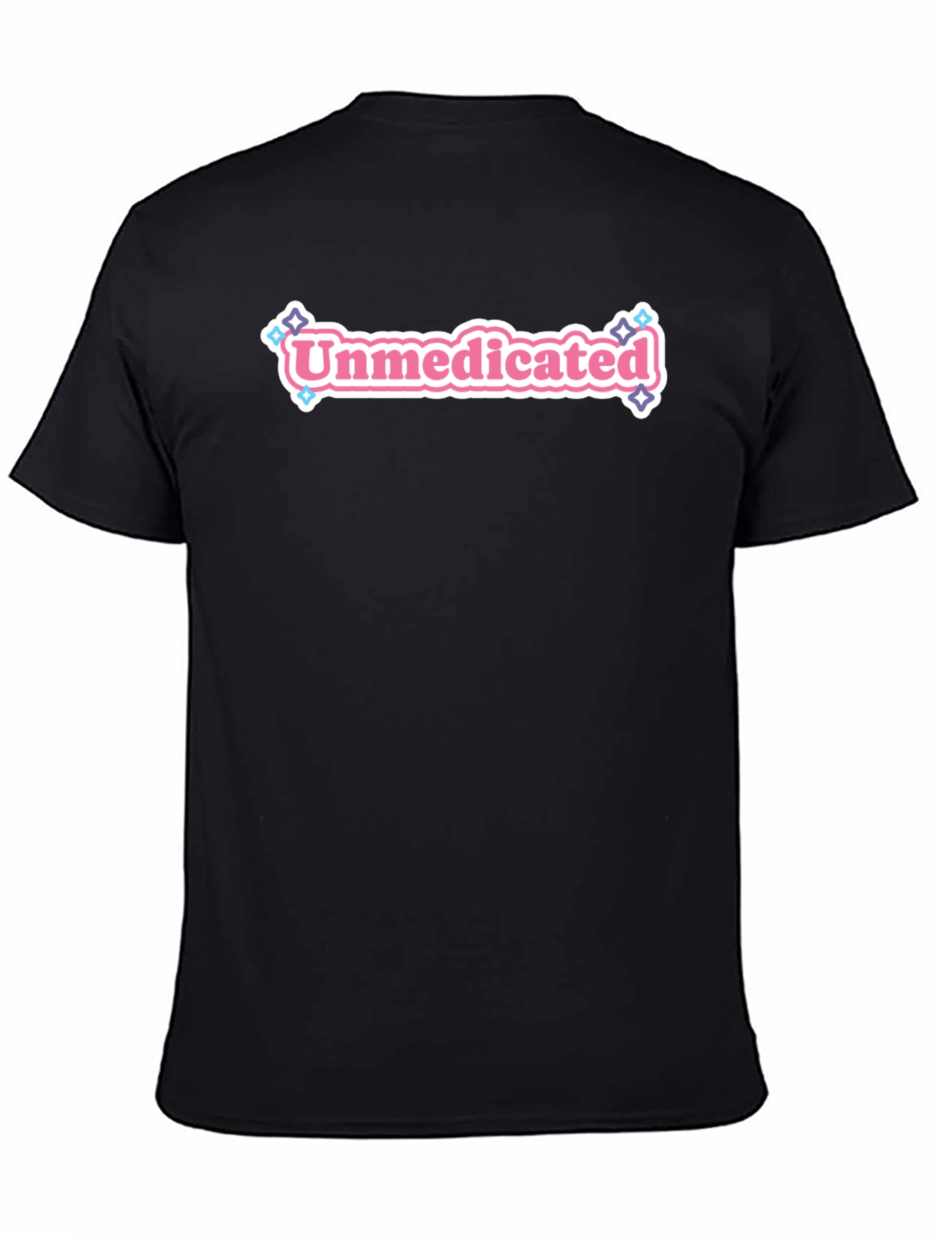 Black Unmedicated Graphic Tee - Black Crew Neck T-Shirt view 4