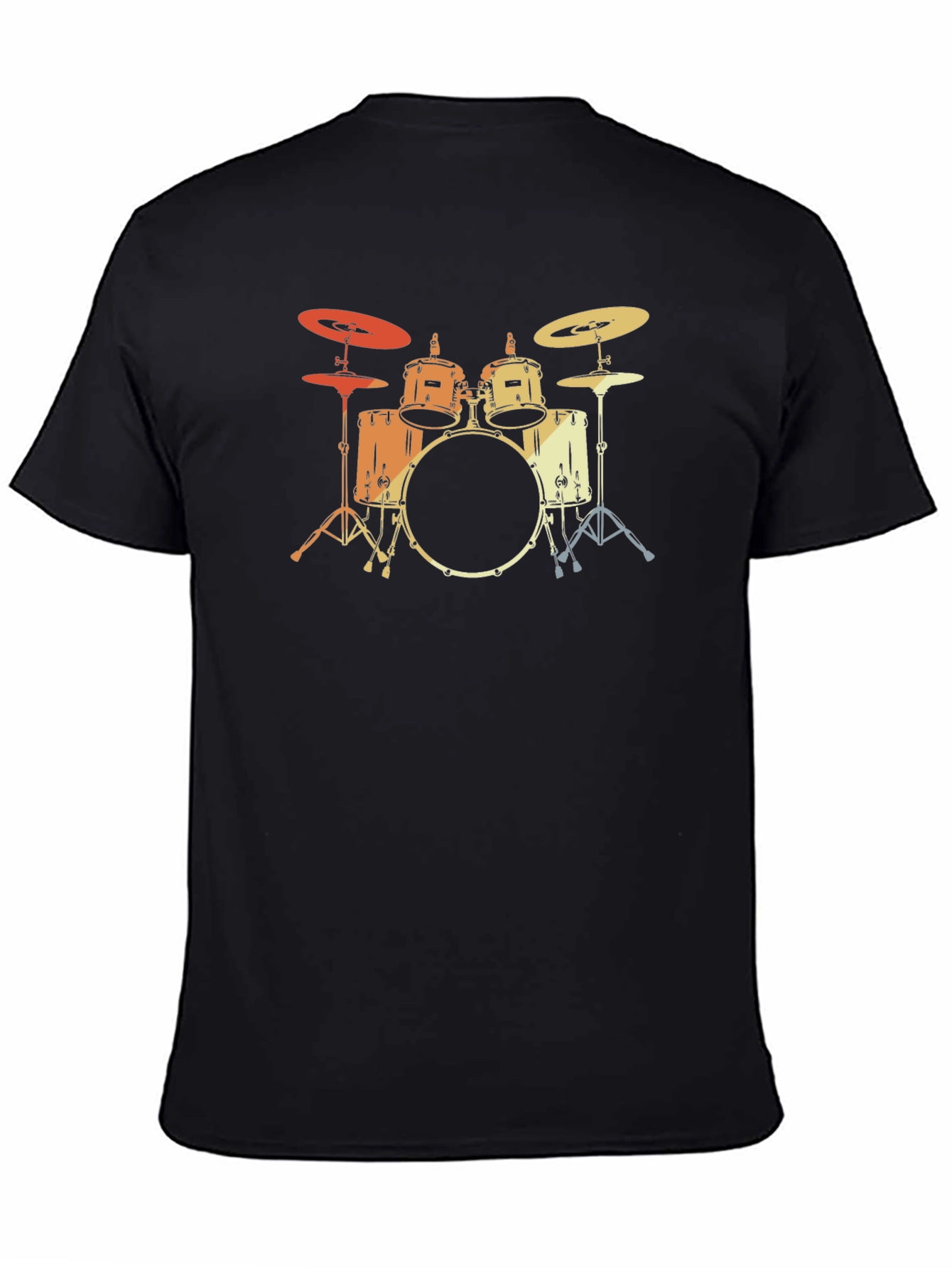 Black Vintage Drum Set Graphic Tee - Musician T-Shirt view 4