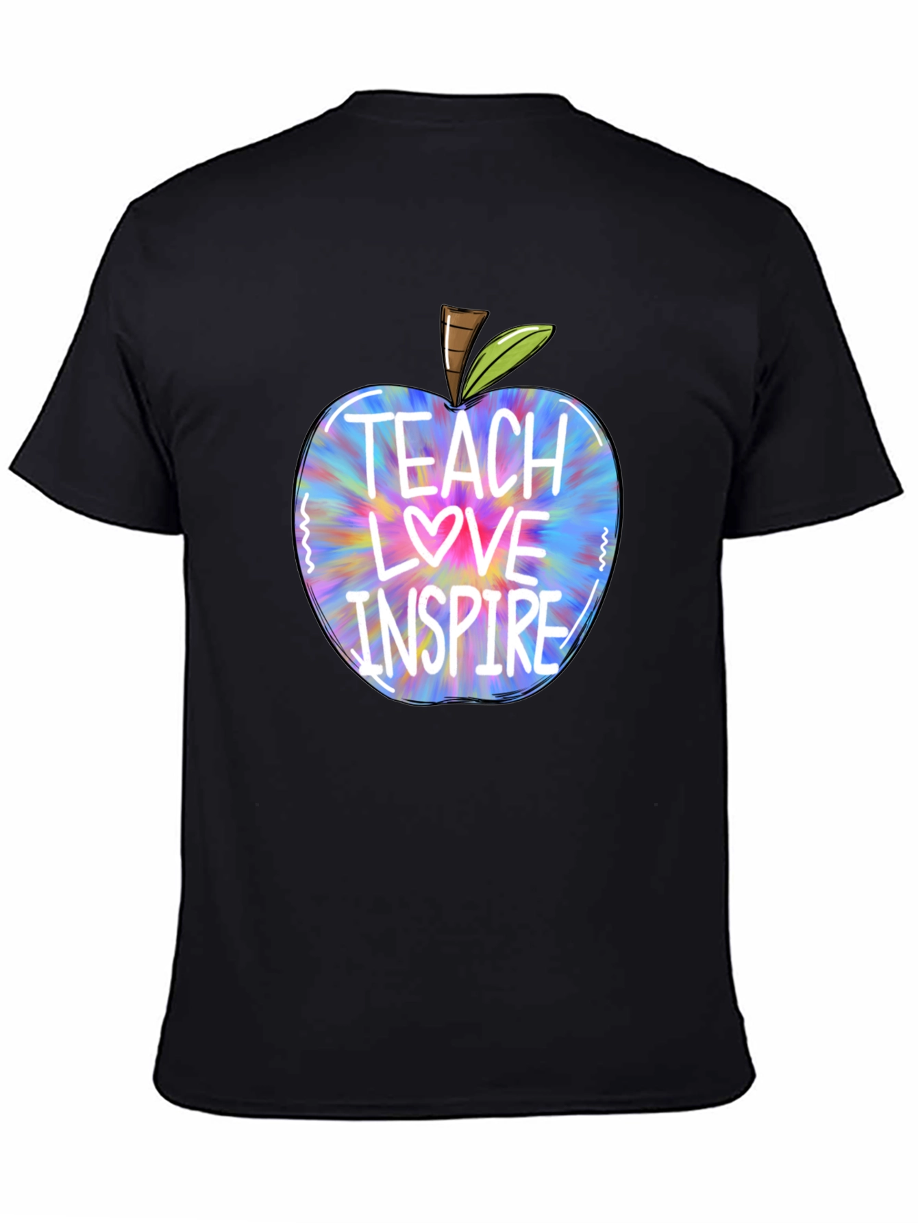 Black Teacher Apple T-Shirt - Teach Love Inspire view 4