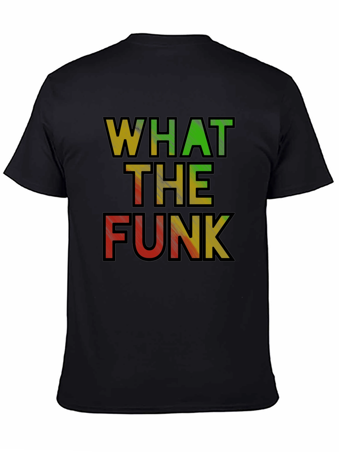 Black What the Funk T-Shirt - Rasta Colors Black Tee view 4