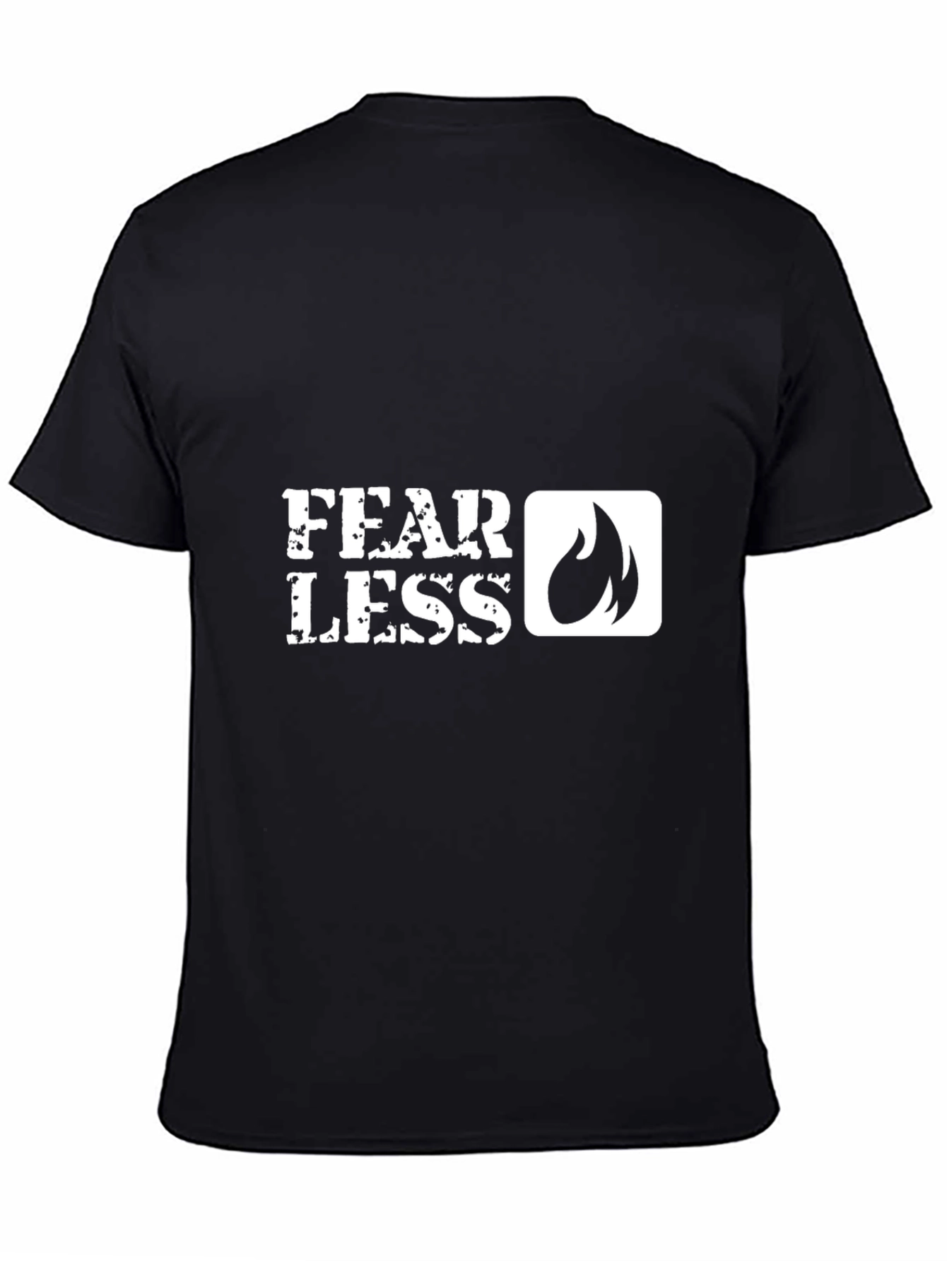 Black Fearless Graphic Tee - Bold Statement T-Shirt view 4