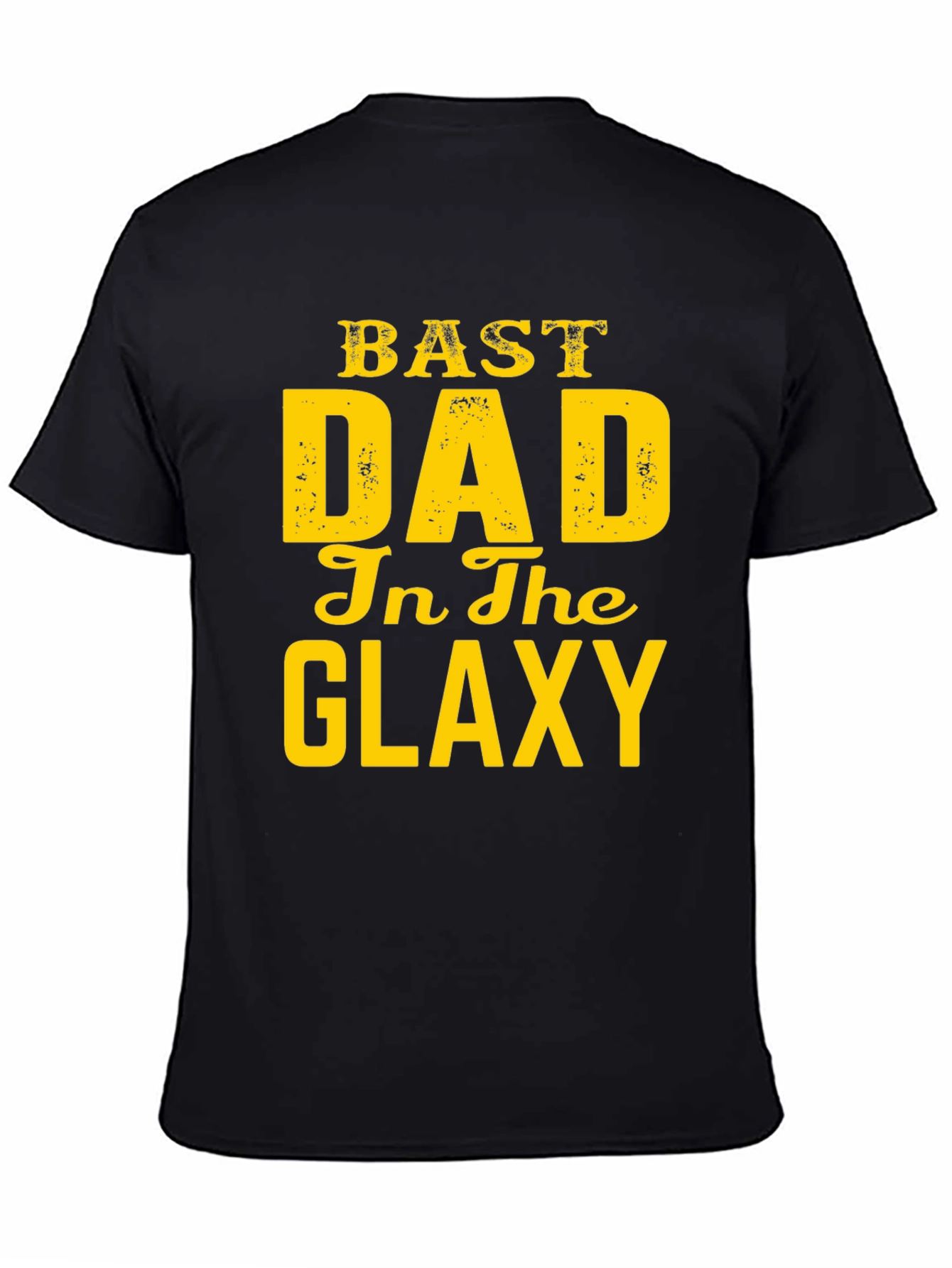 Black Best Dad in the Galaxy Graphic T-Shirt view 4