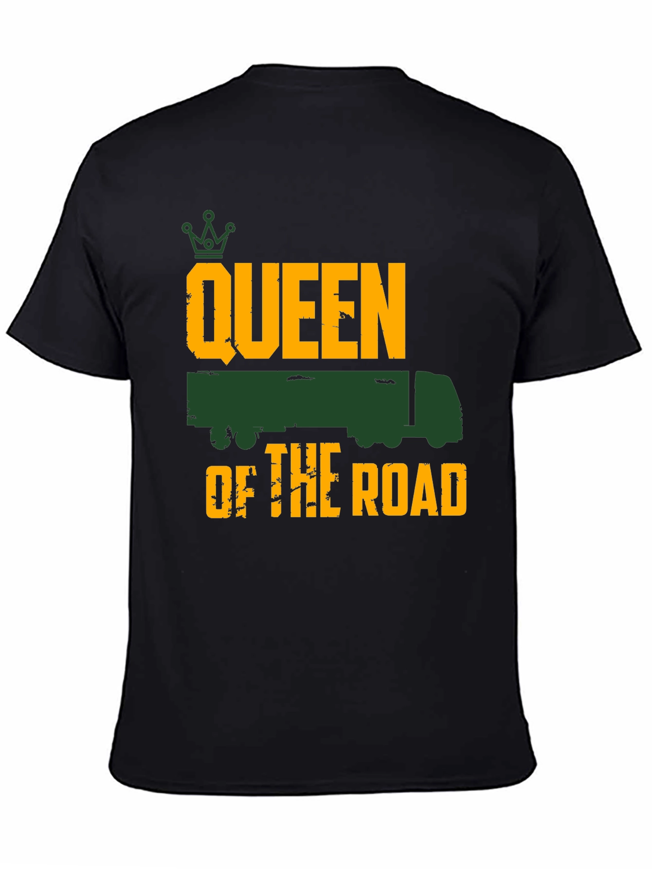 Black Queen of the Road Trucker Tee - Black view 4