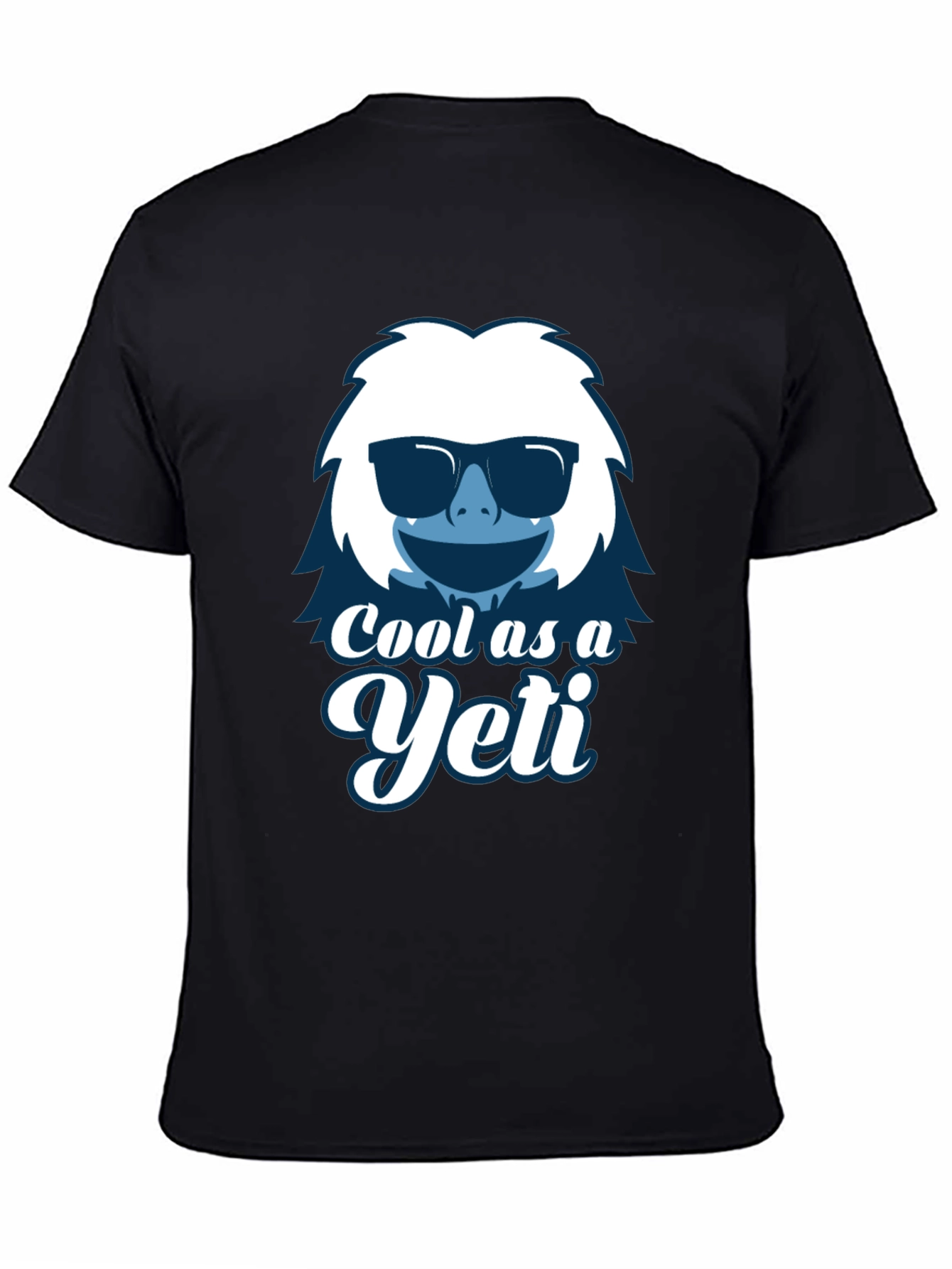 Black Cool as a Yeti Graphic T-Shirt view 4