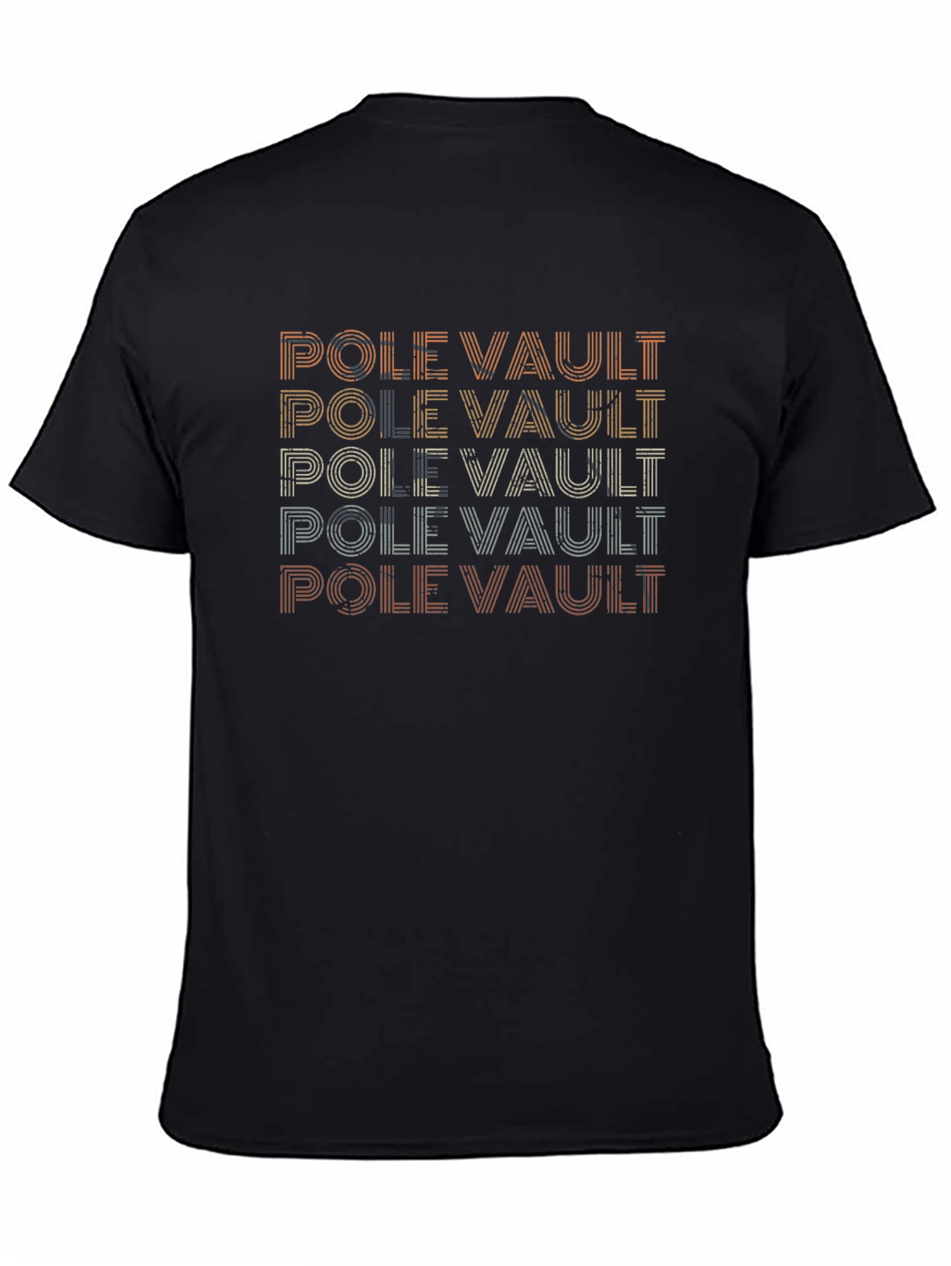 Black Pole Vault Retro T-Shirt view 4