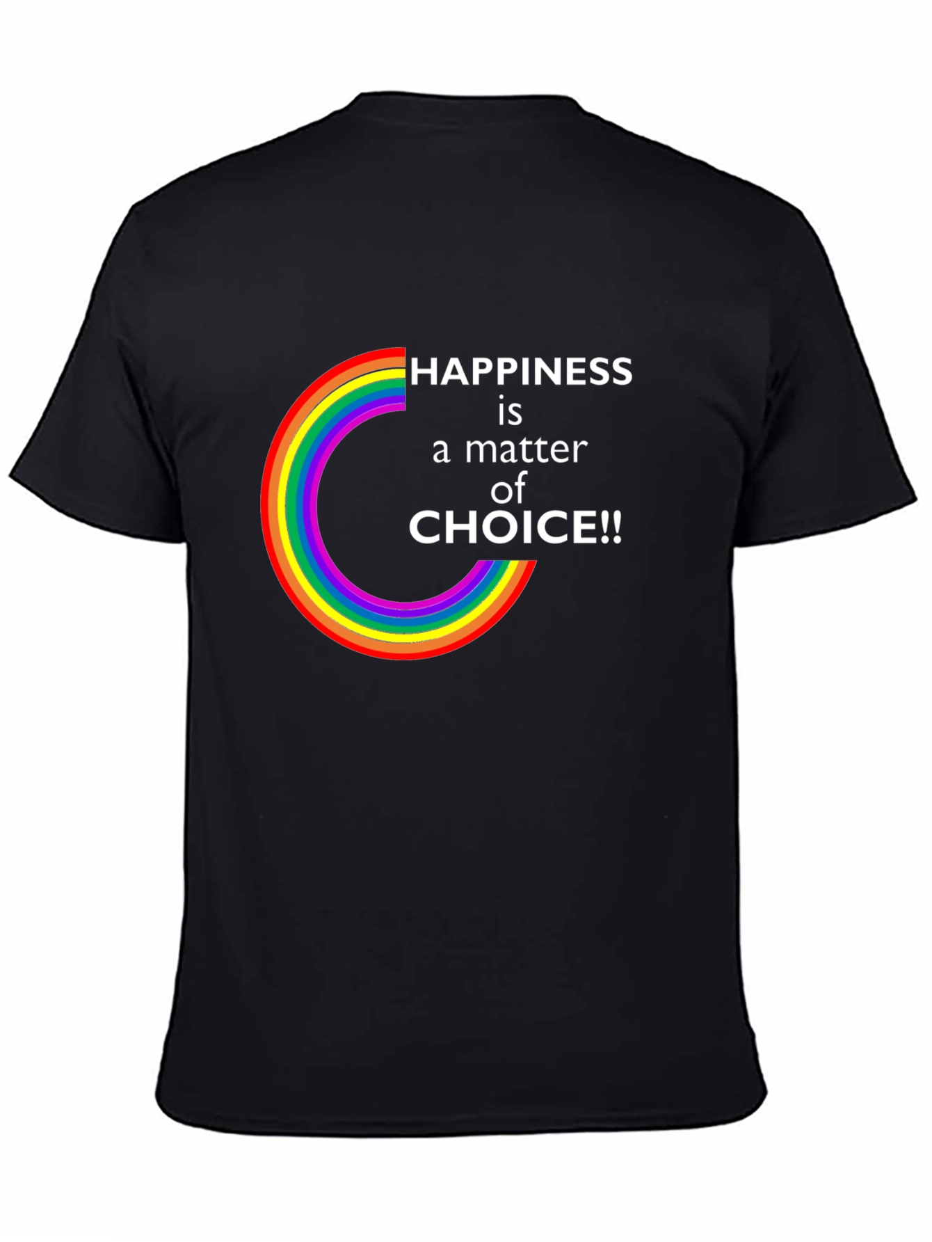 Black Happiness is a Choice LGBTQ Rainbow T-Shirt view 4