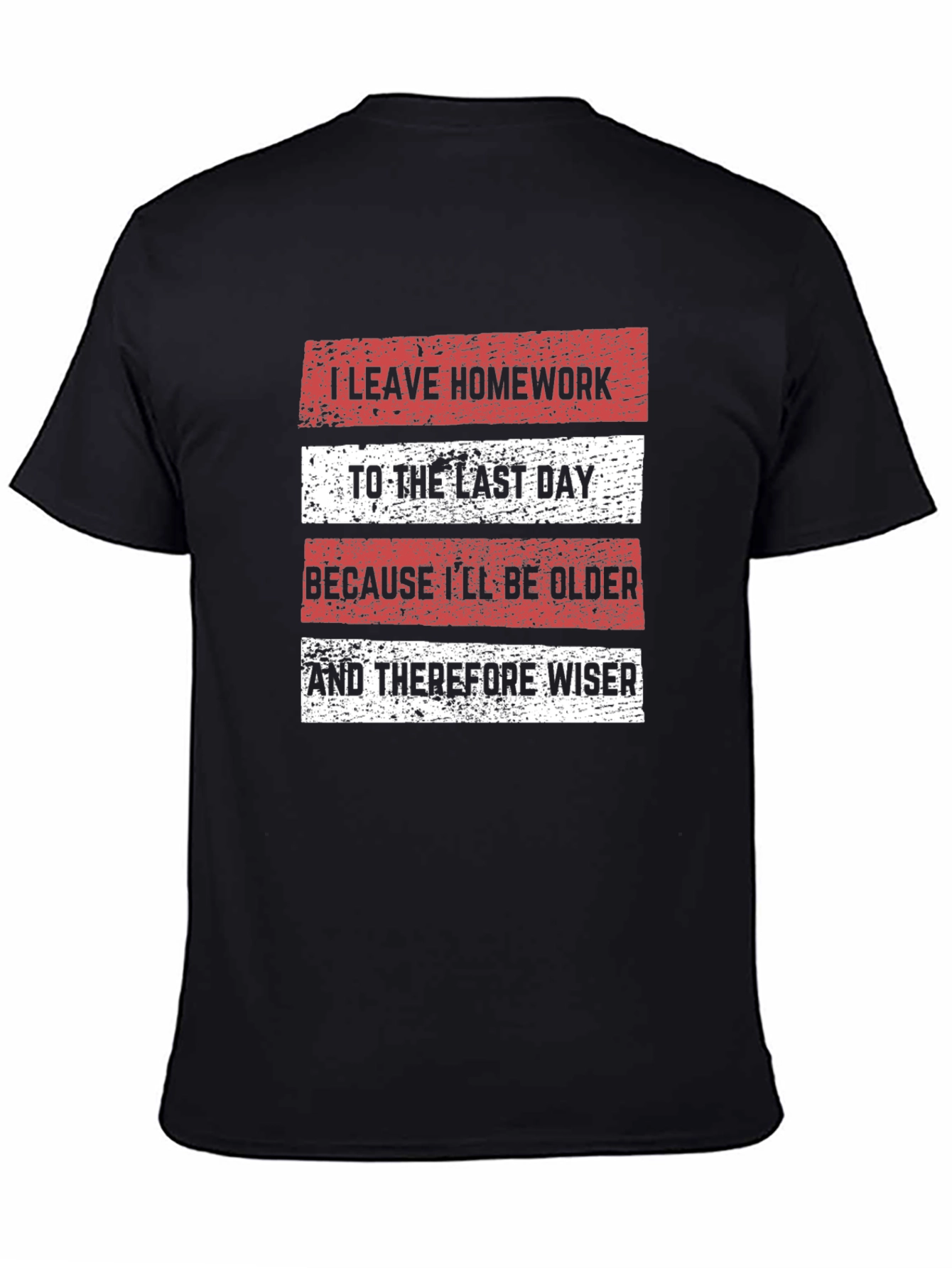 Black Funny Homework Procrastination T-Shirt view 4