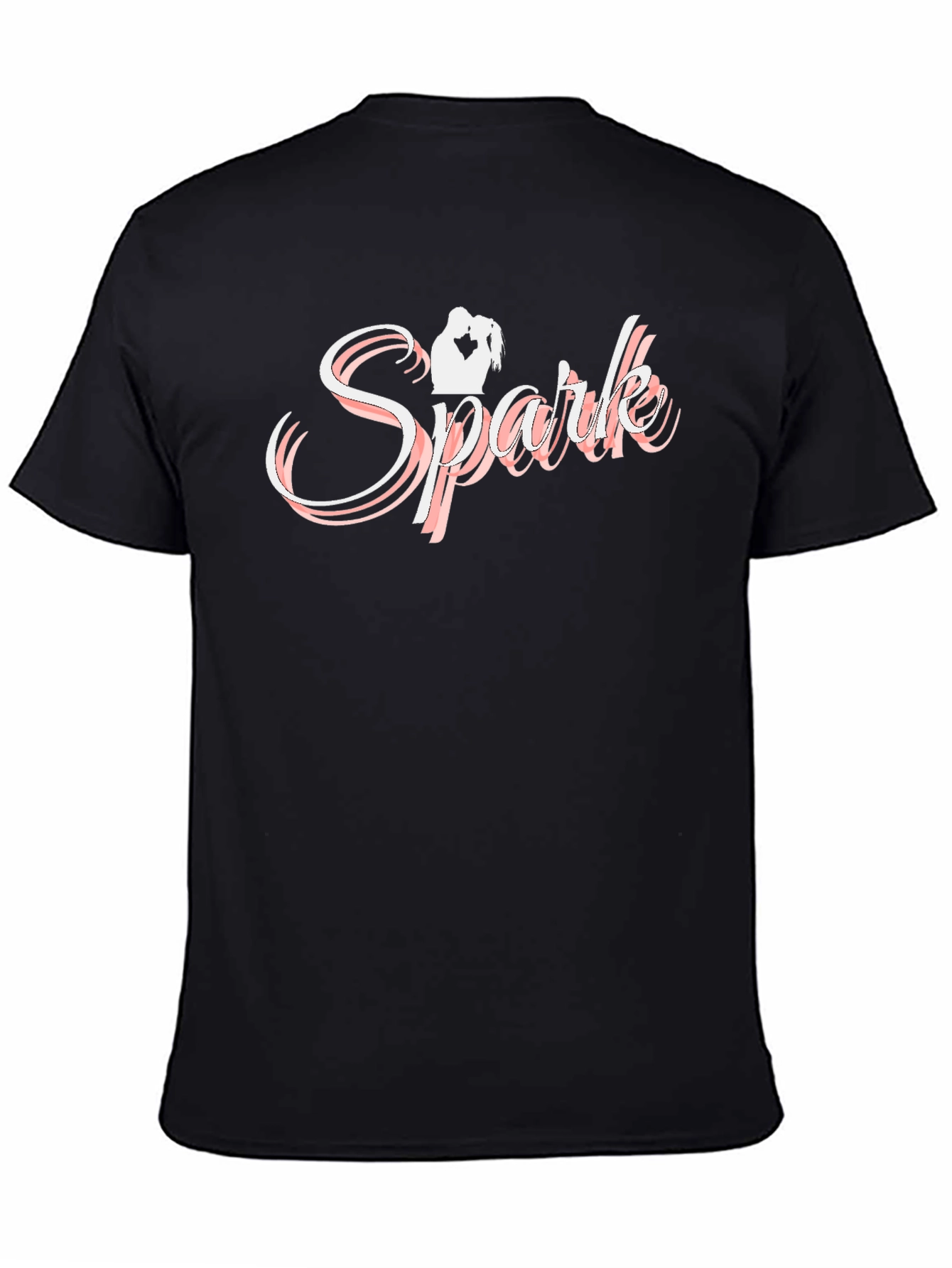 Black Spark Romance T-Shirt - Black Crew Neck Tee view 4