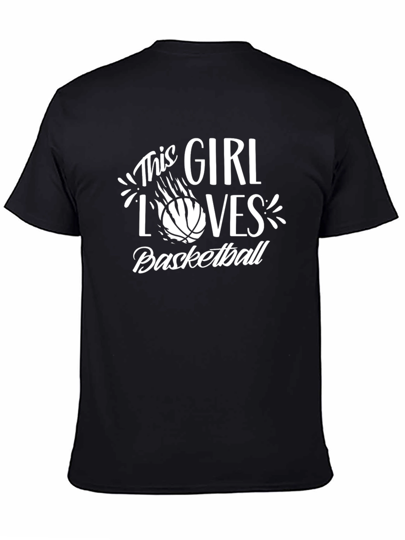 Black Basketball Lover T-Shirt - This Girl Loves Basketball view 4