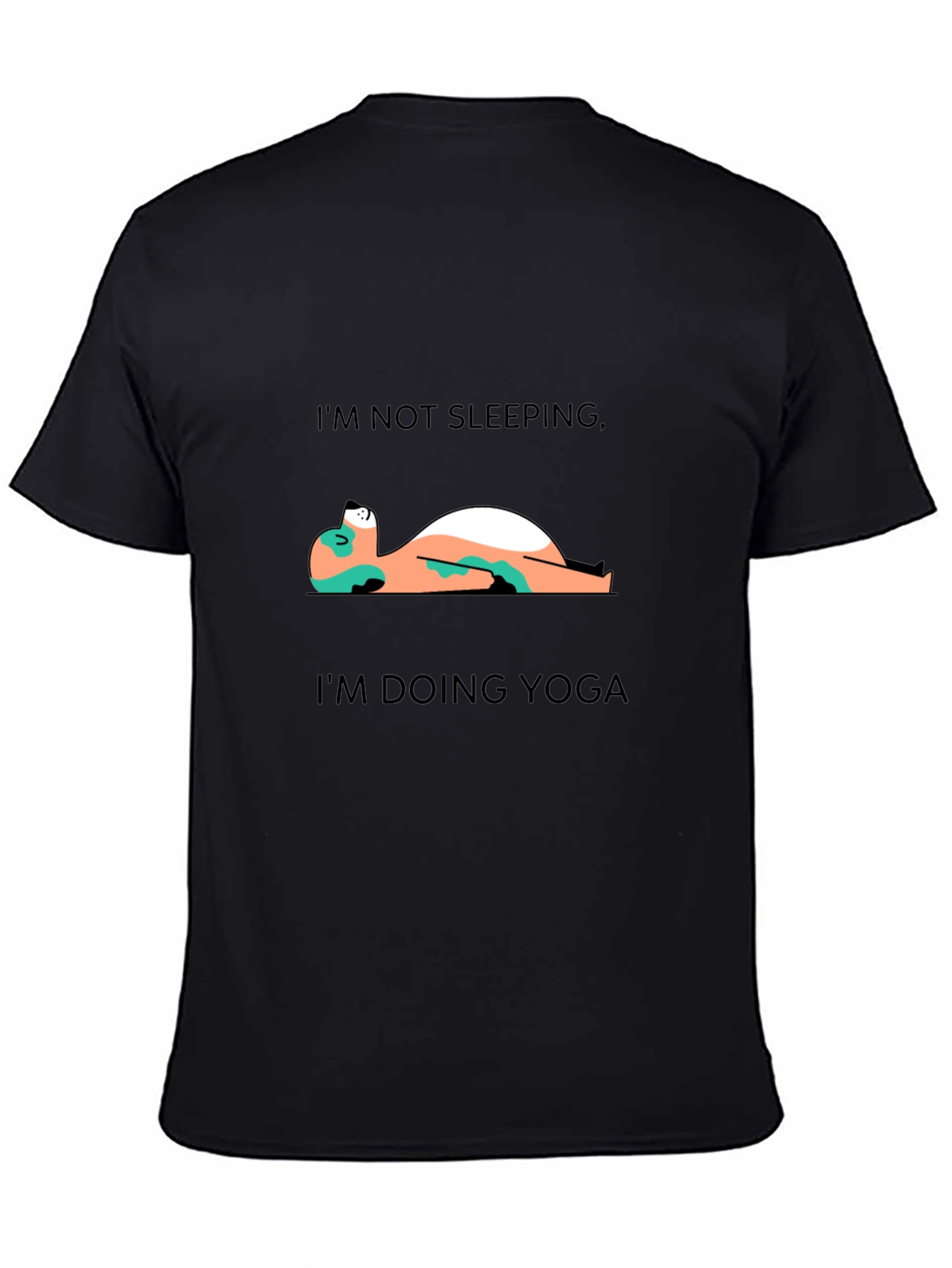 Black Yoga Sloth T-Shirt - Funny Lazy Workout Tee view 4