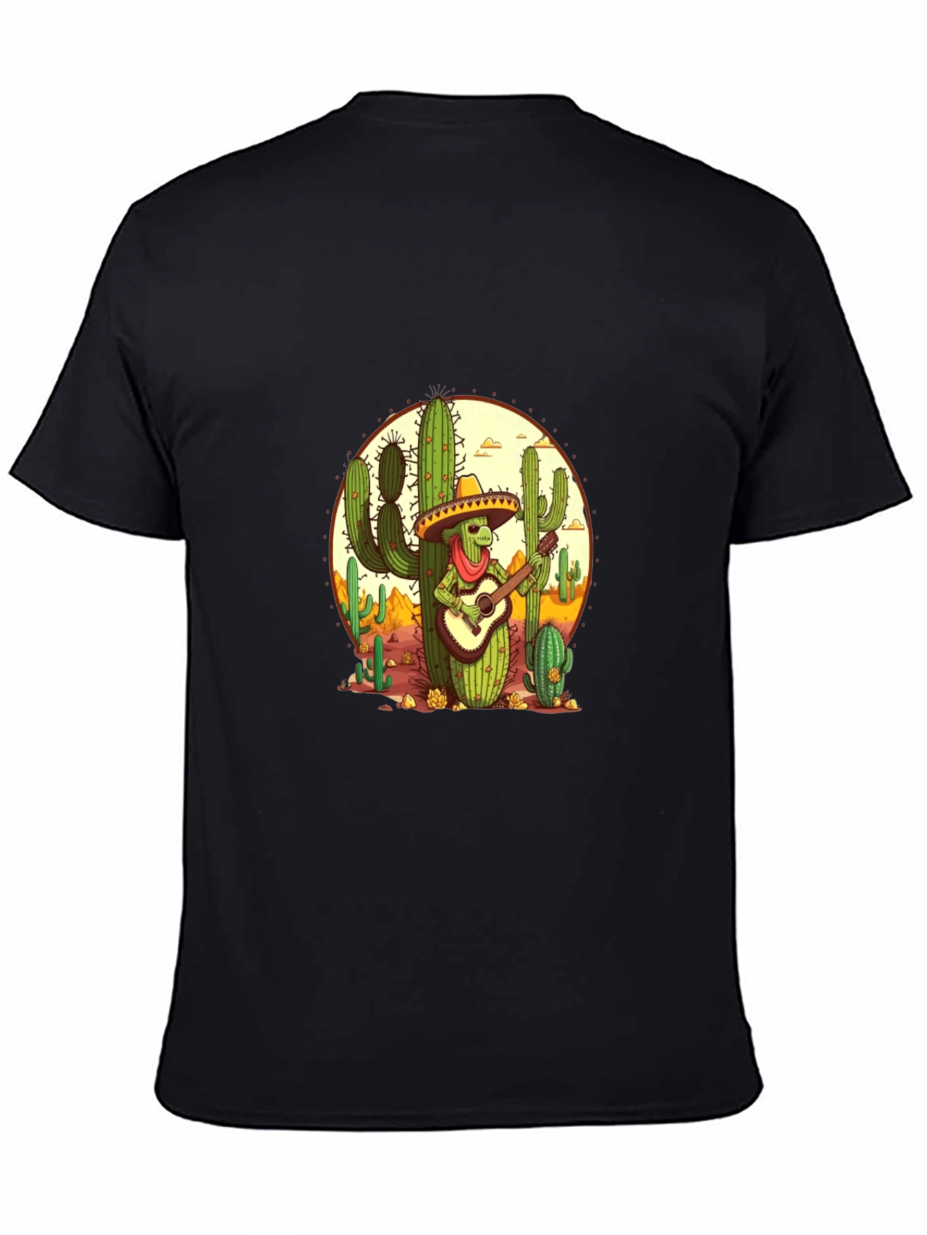 Black Cactus Mariachi Graphic Tee - Black view 4