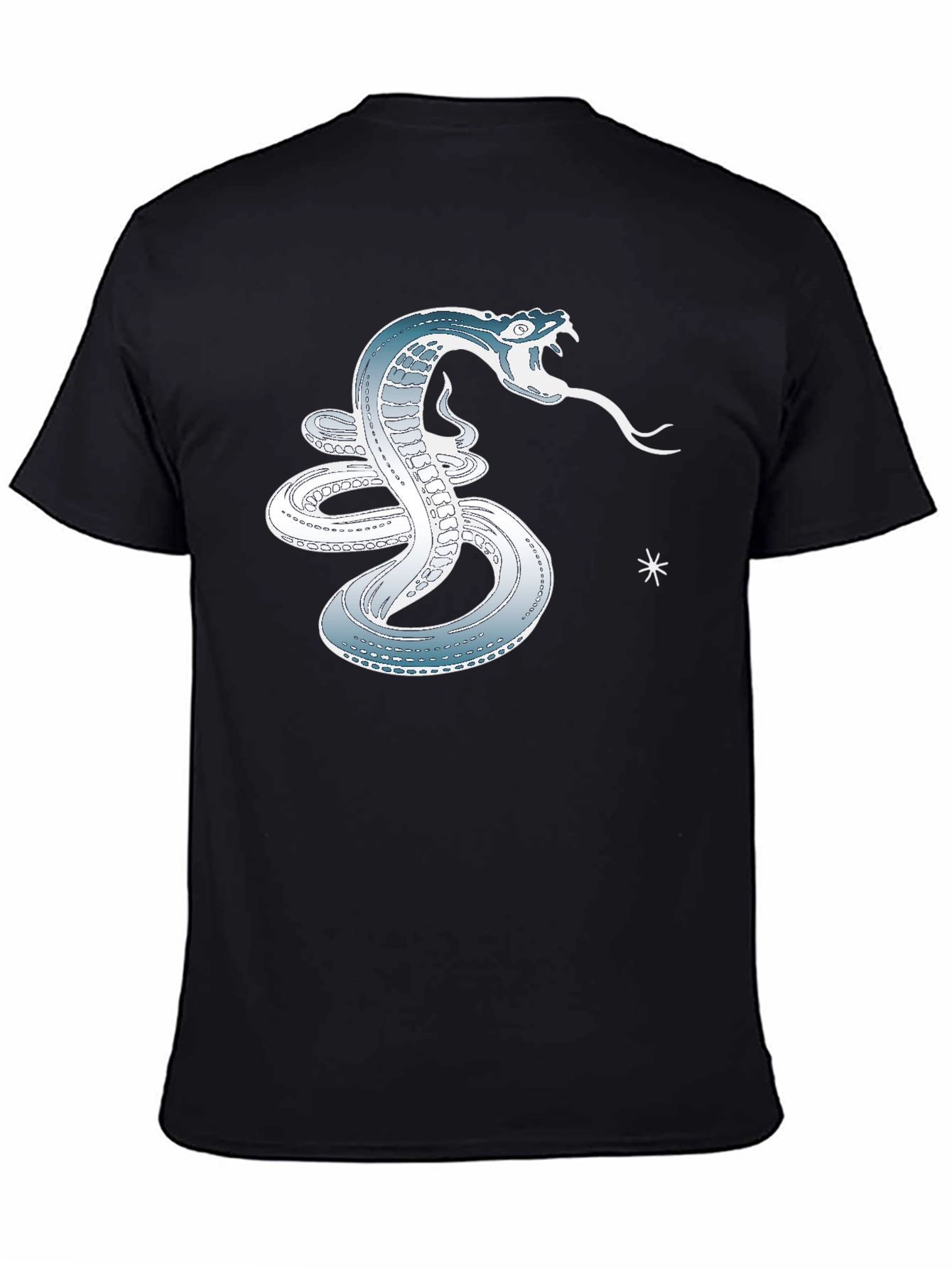 Black Serpent Strike Tee - Cool Snake Graphic T-Shirt view 4