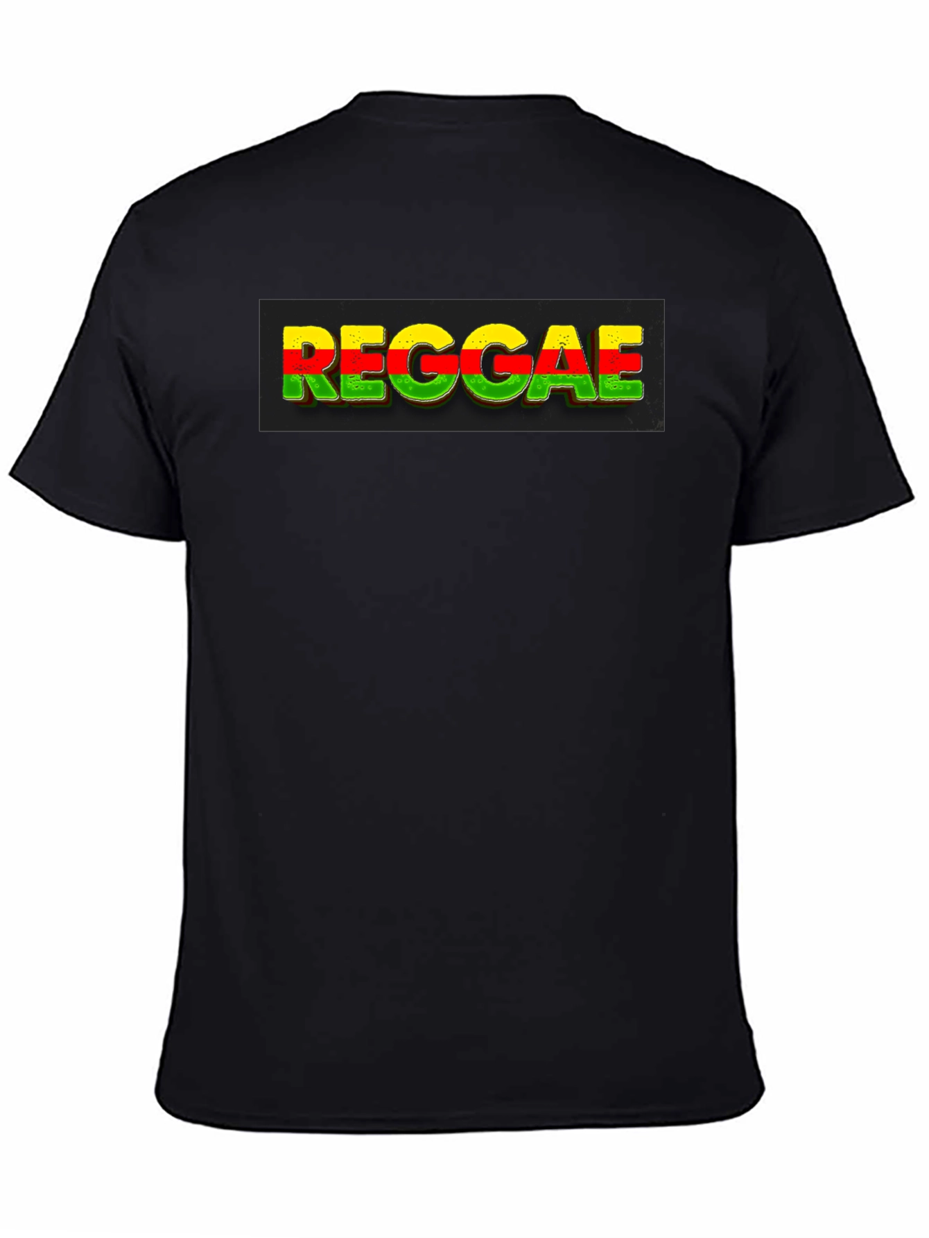 Black Reggae T-Shirt - Rasta Colors, Unique Design view 4