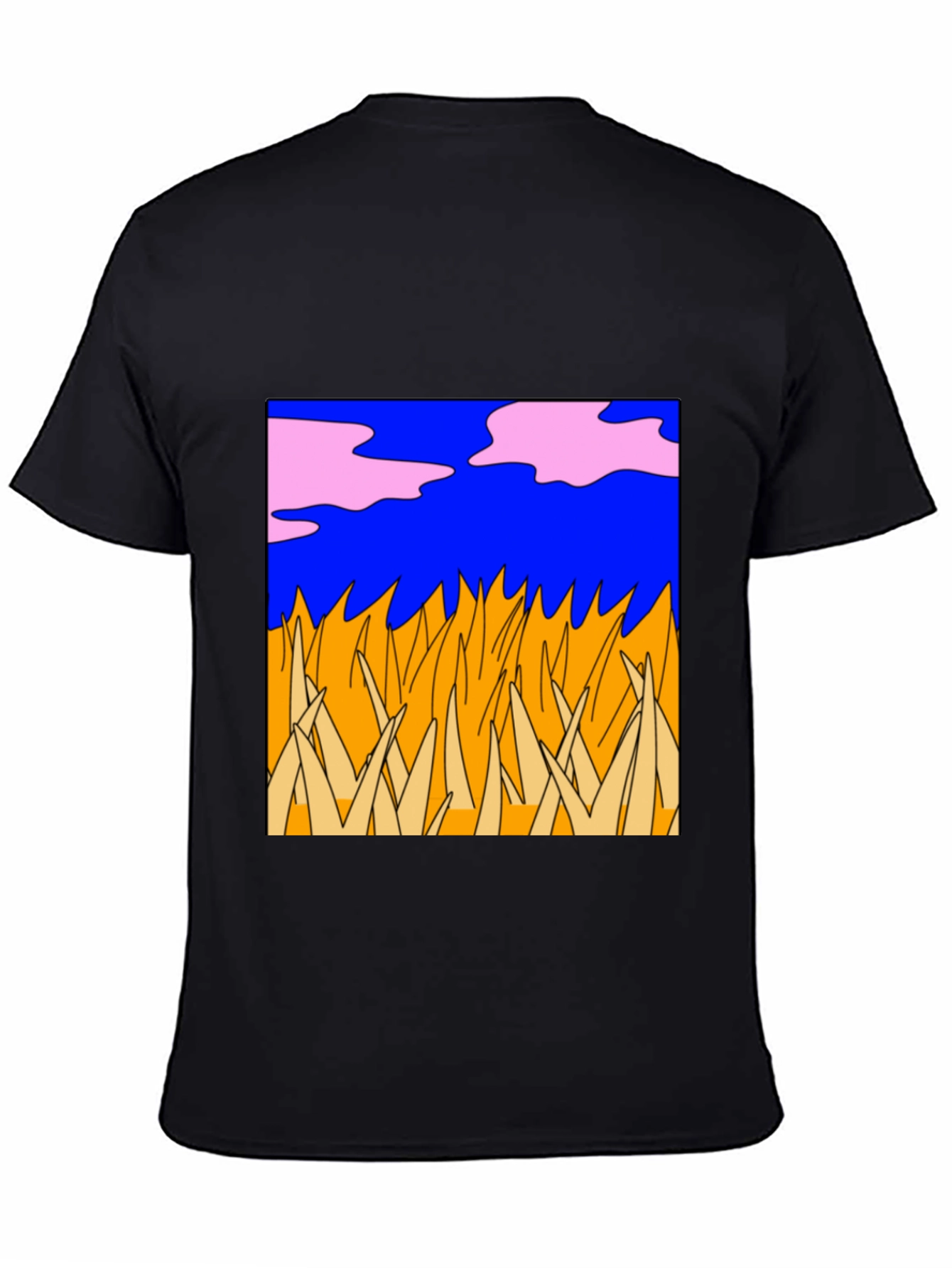 Black Abstract Nature Graphic Tee - Black view 4