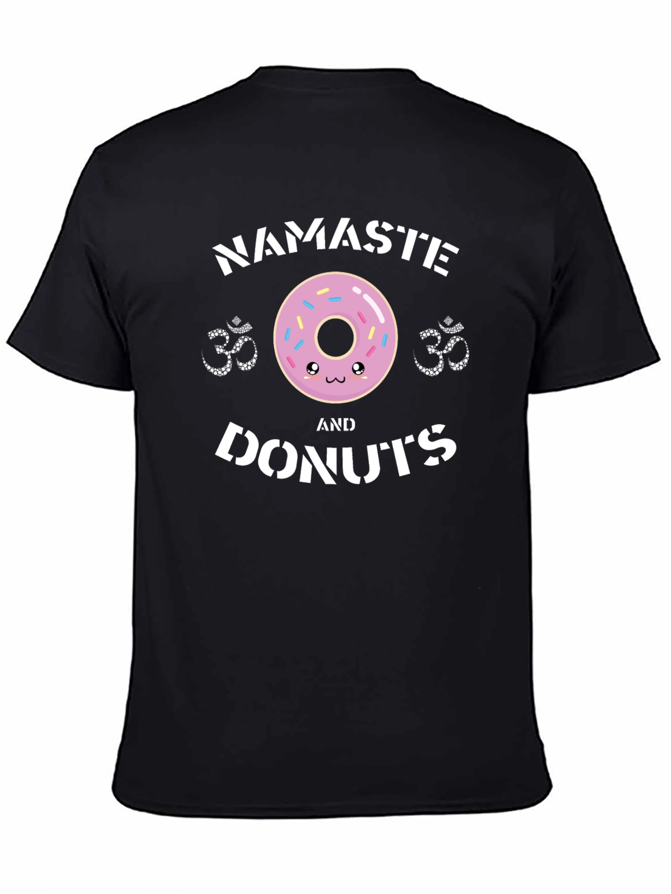 Black Namaste & Donuts Graphic T-Shirt view 4
