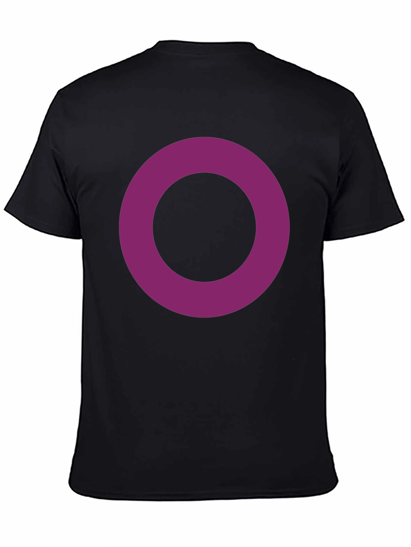 Black Minimalist Purple Ring Graphic Black T-Shirt view 4