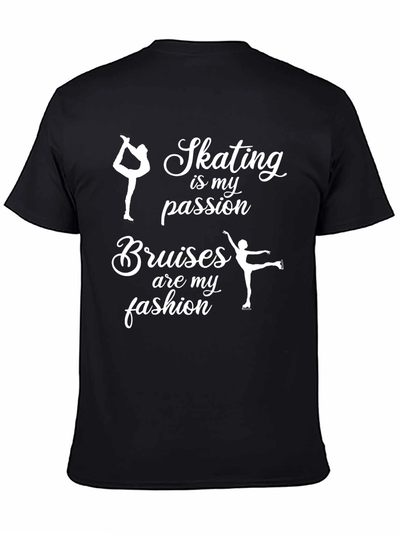 Black Skating Passion T-Shirt - Ice Skating Fashion Tee view 4