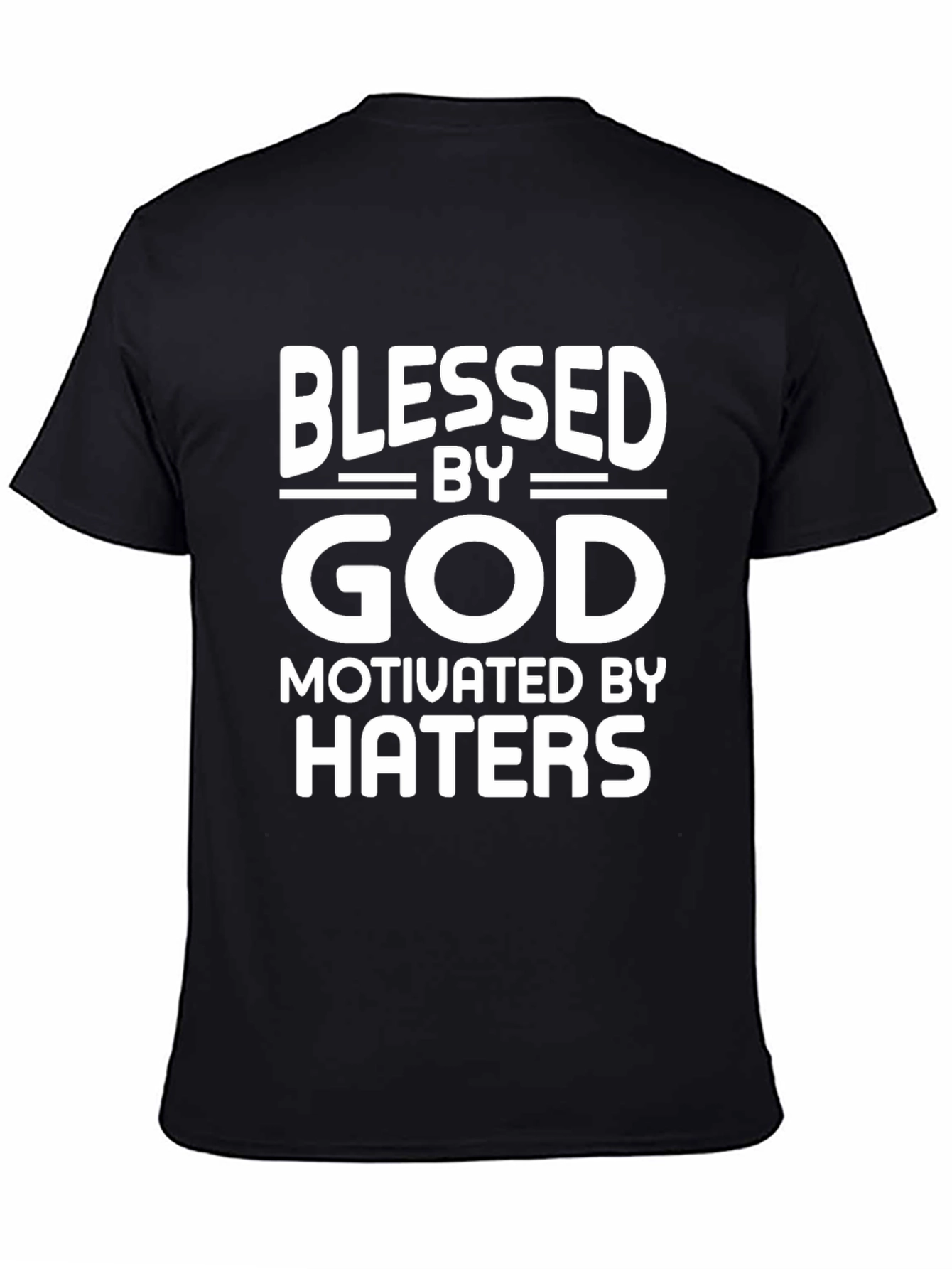 Black Blessed By God Graphic Print T-Shirt view 4