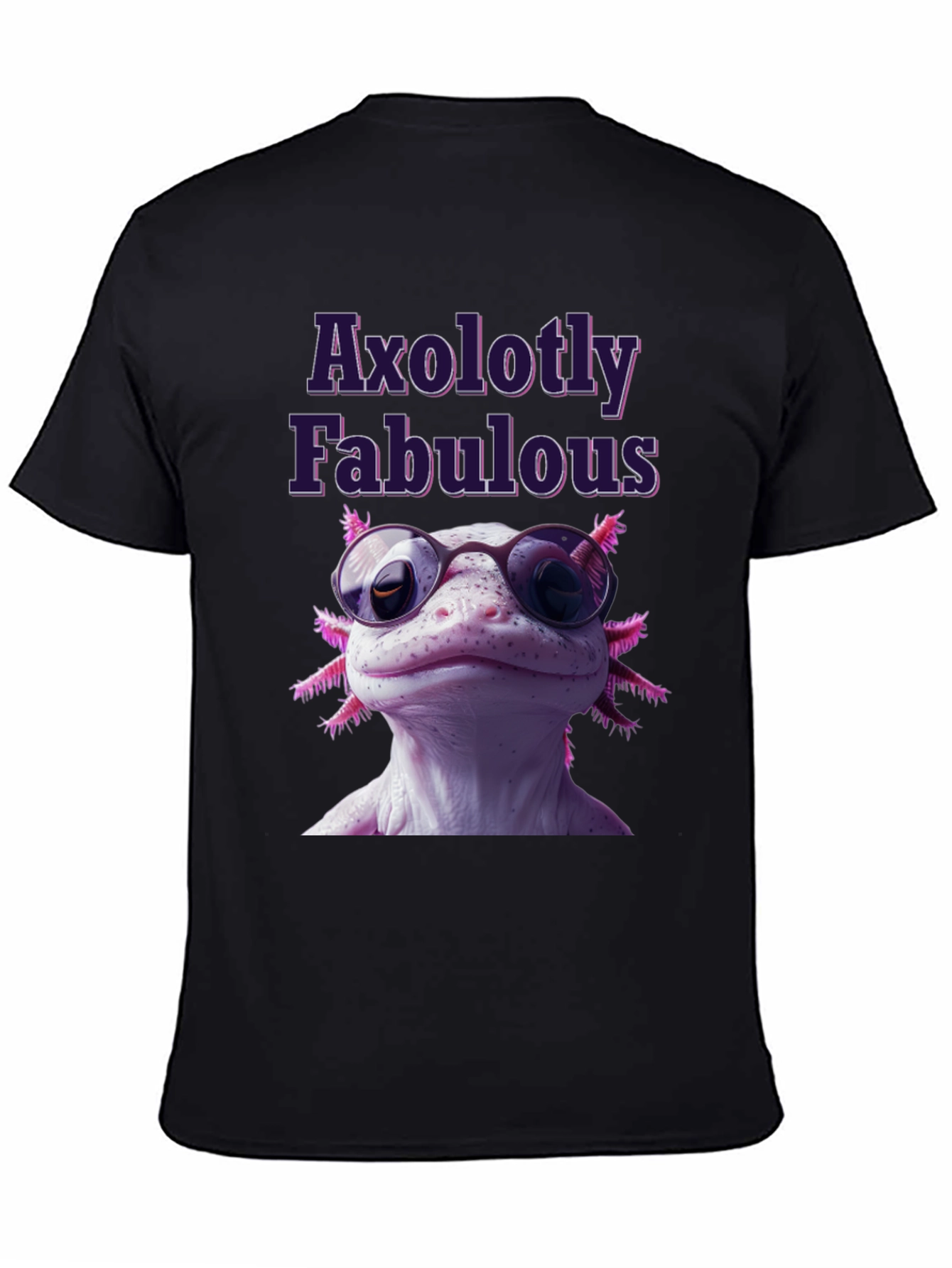 Black Axolotly Fabulous T-Shirt - Stylish Unisex Tee view 4