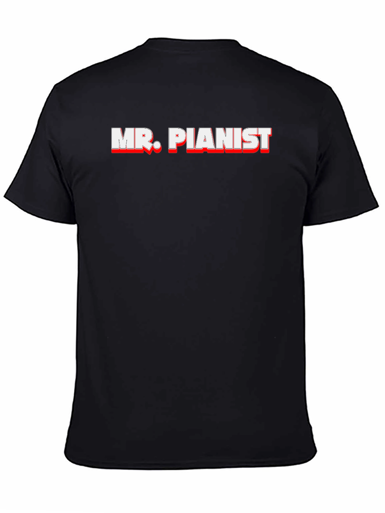 Black Mr. Pianist Black T-Shirt - Music Lover Gift view 4