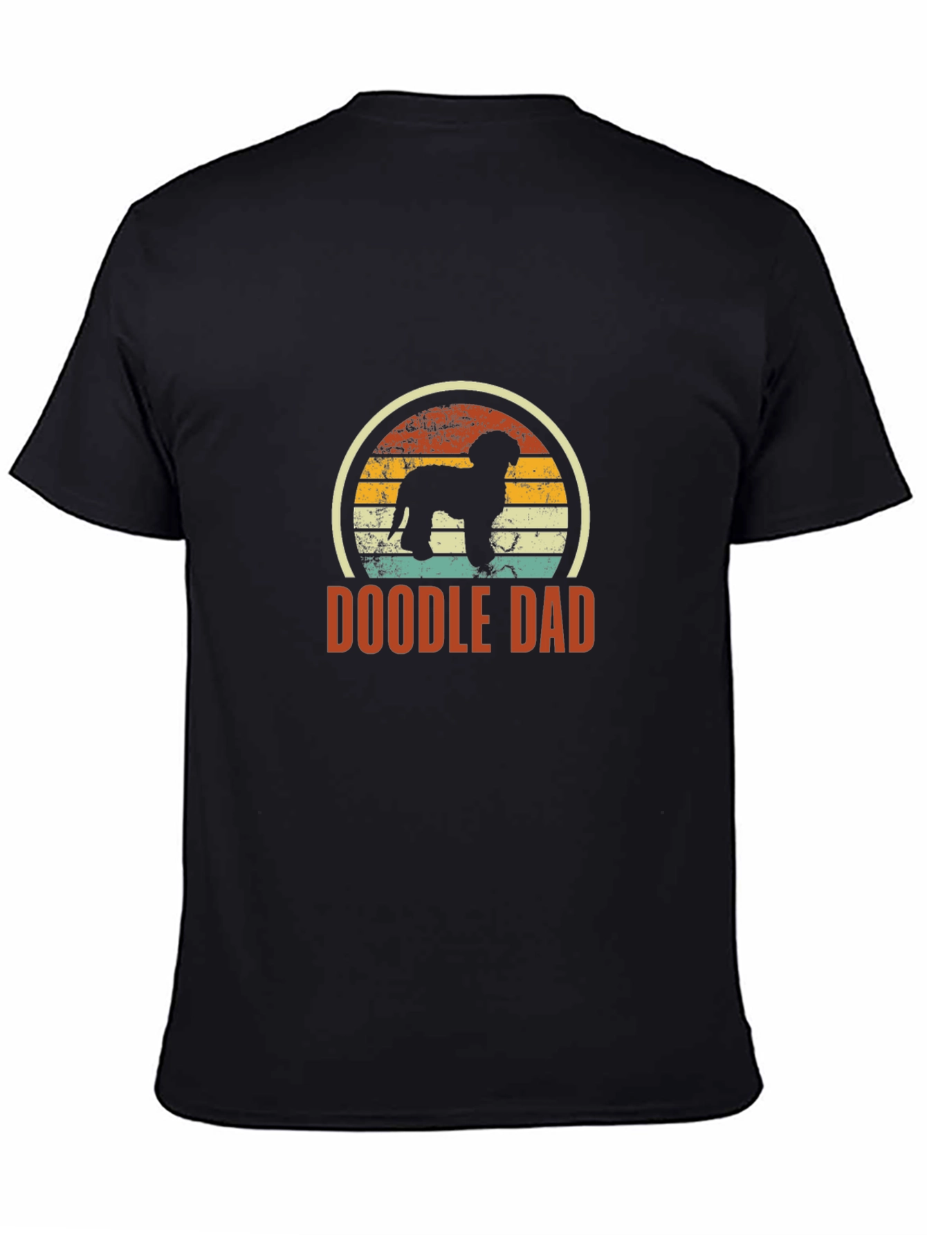 Black Doodle Dad T-Shirt - Retro Dog Lover Tee view 4