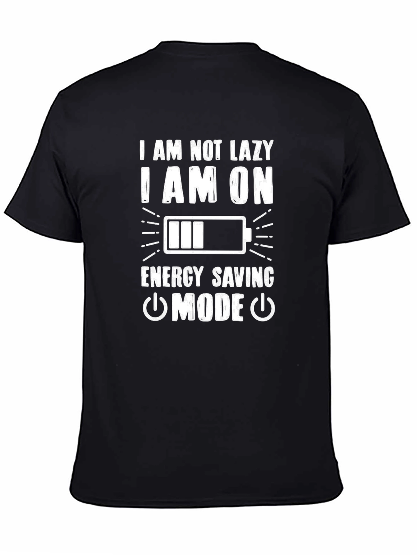 Black Funny Energy Saving Mode T-Shirt view 4