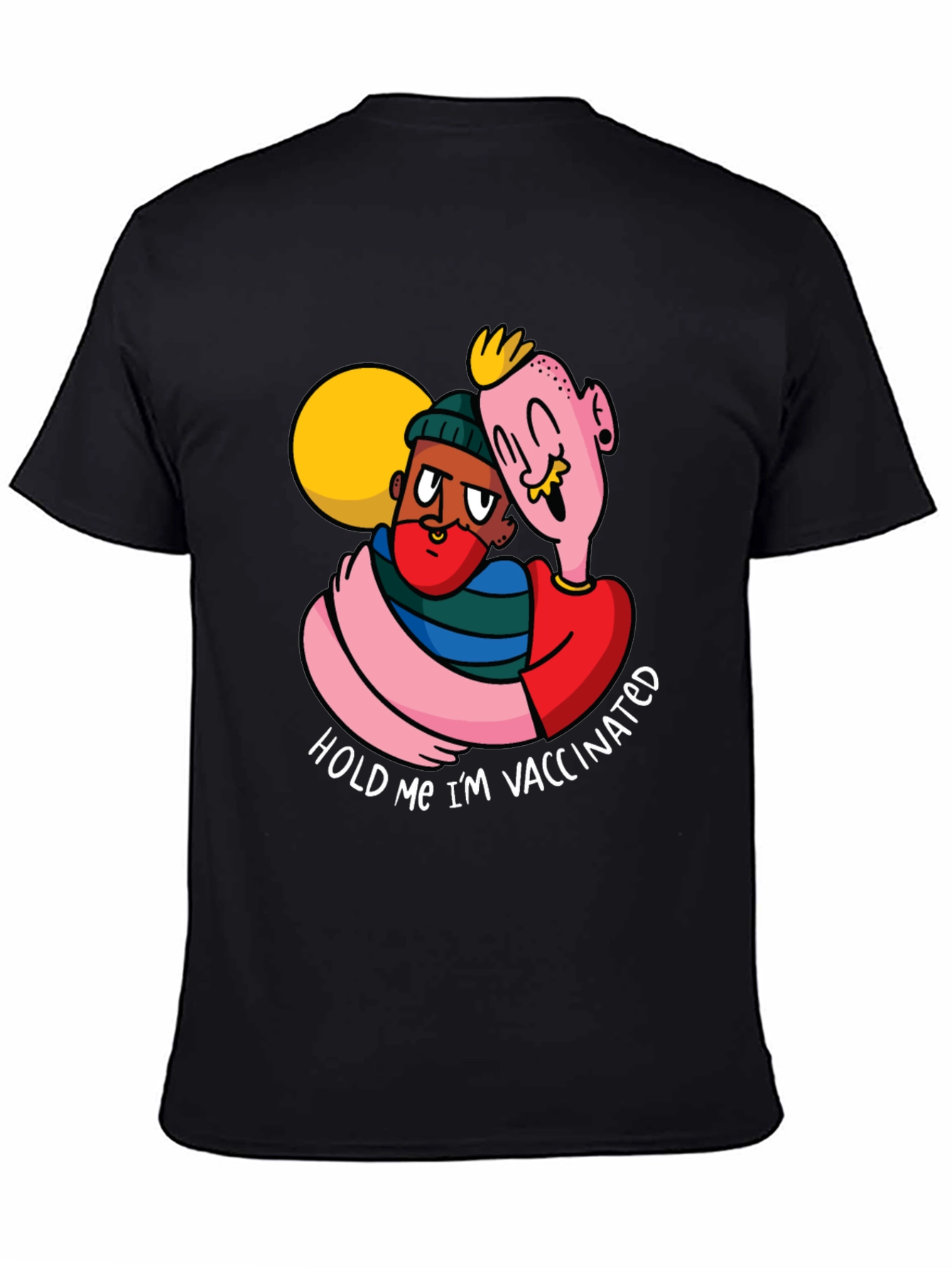 Black Vaccinated Embrace T-Shirt view 4