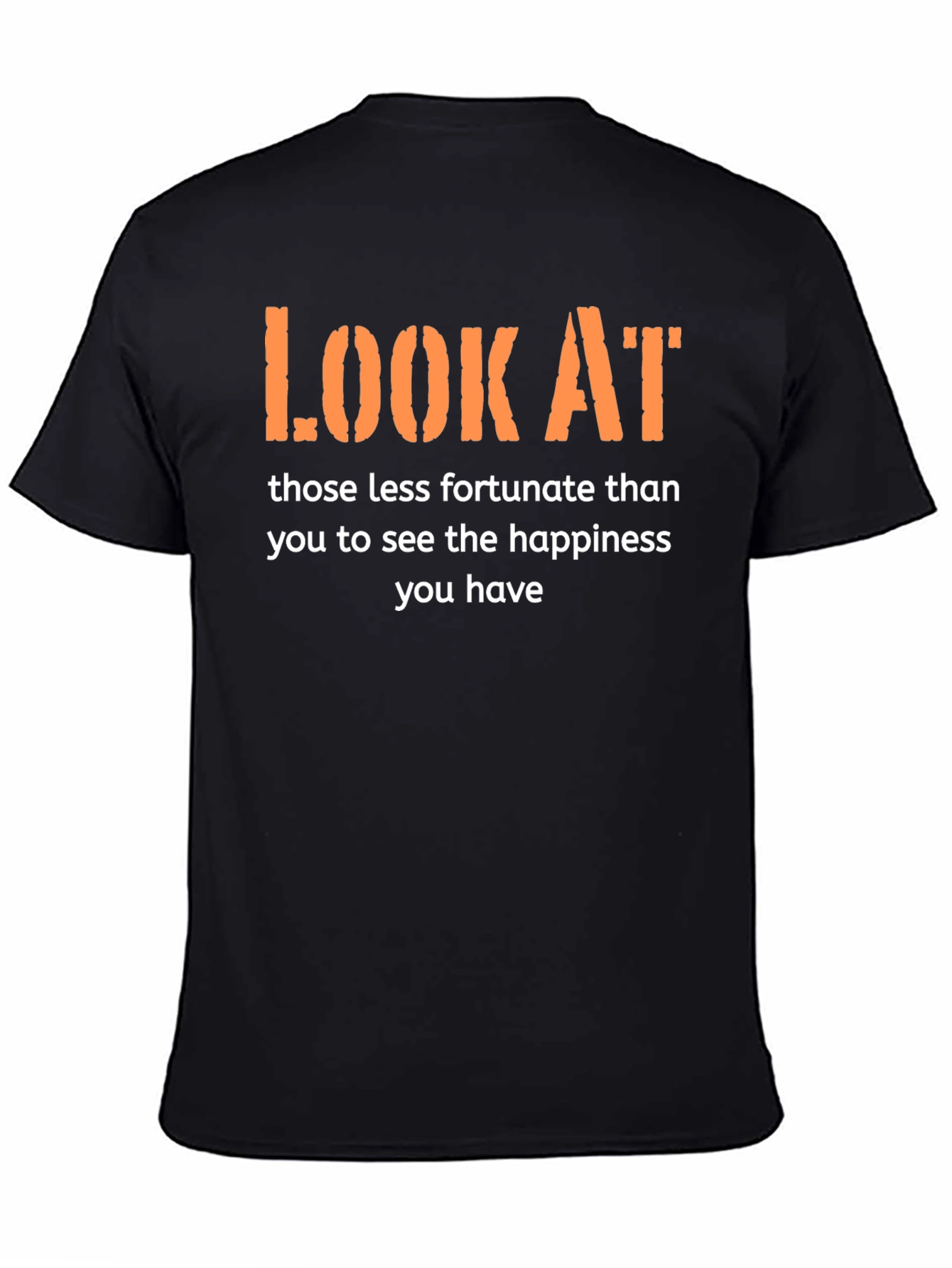 Black Inspirational Graphic Tee - 'Look At' T-Shirt view 4