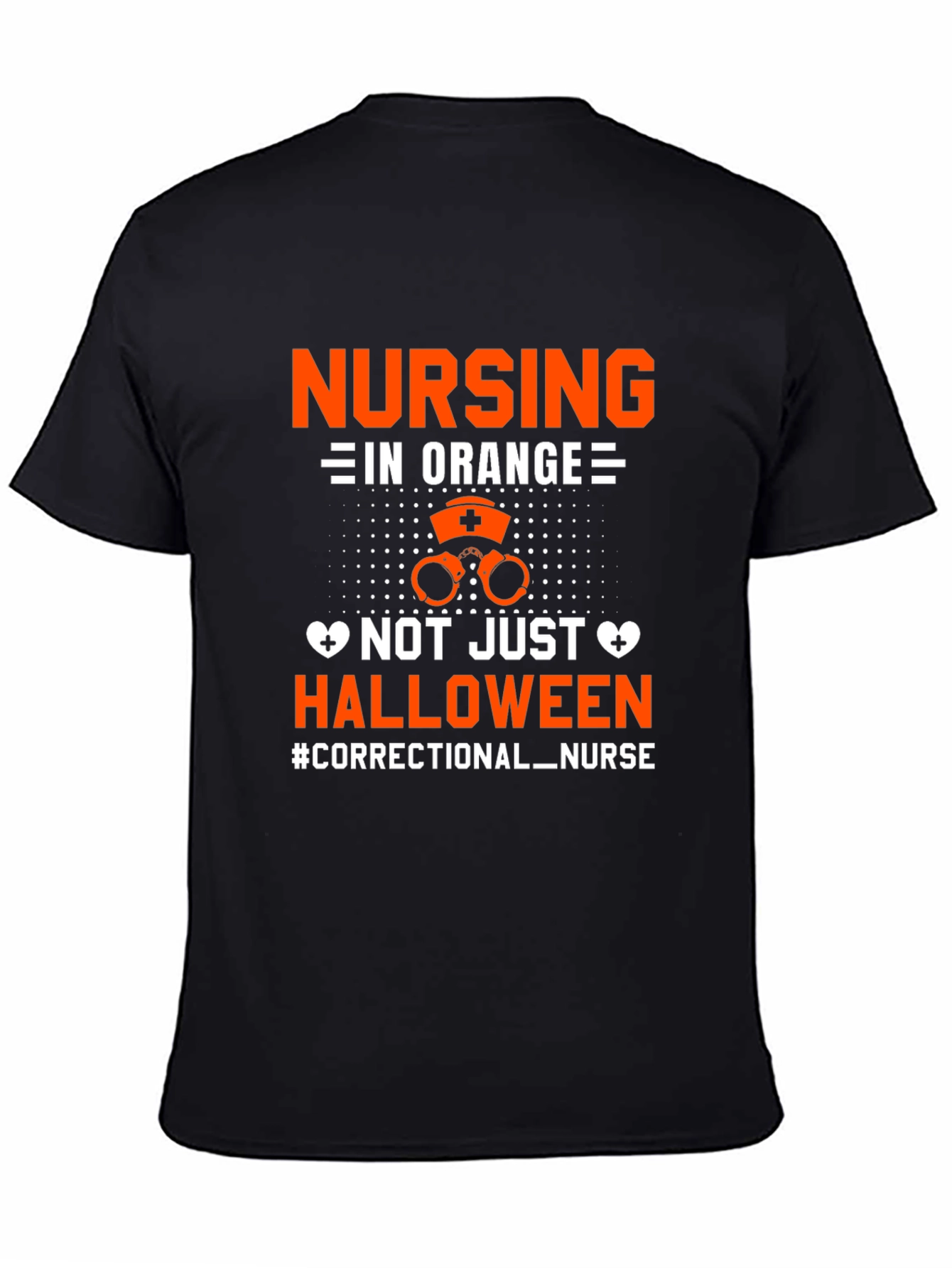 Black Correctional Nurse Halloween T-Shirt view 4